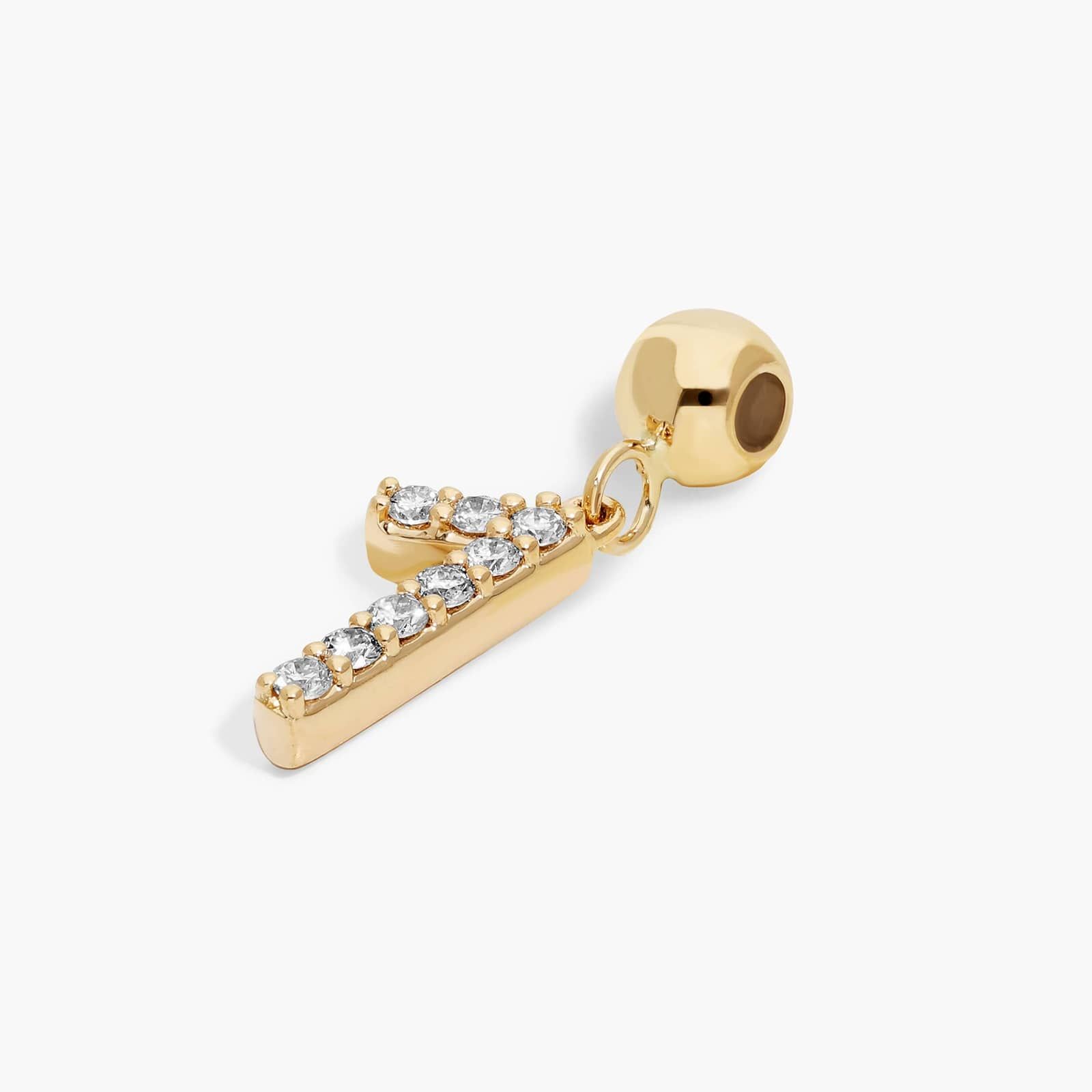 Number 1 Lab-Grown Diamond Charm In 14K Yellow Gold