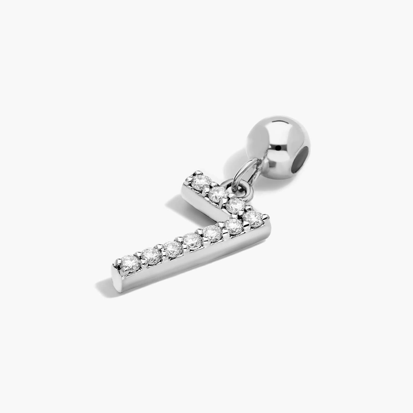 Number 7 Lab-Grown Diamond Charm In 14K White Gold