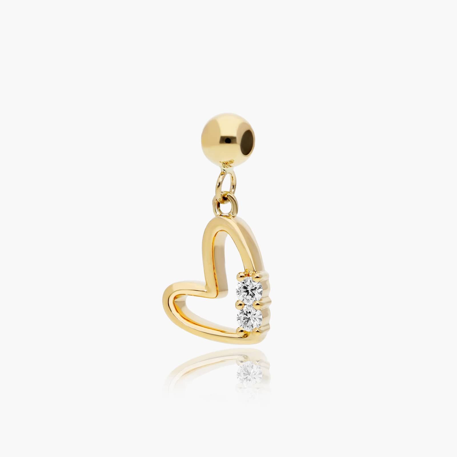 Heart Lab-Grown Diamond Charm In 14K Yellow Gold