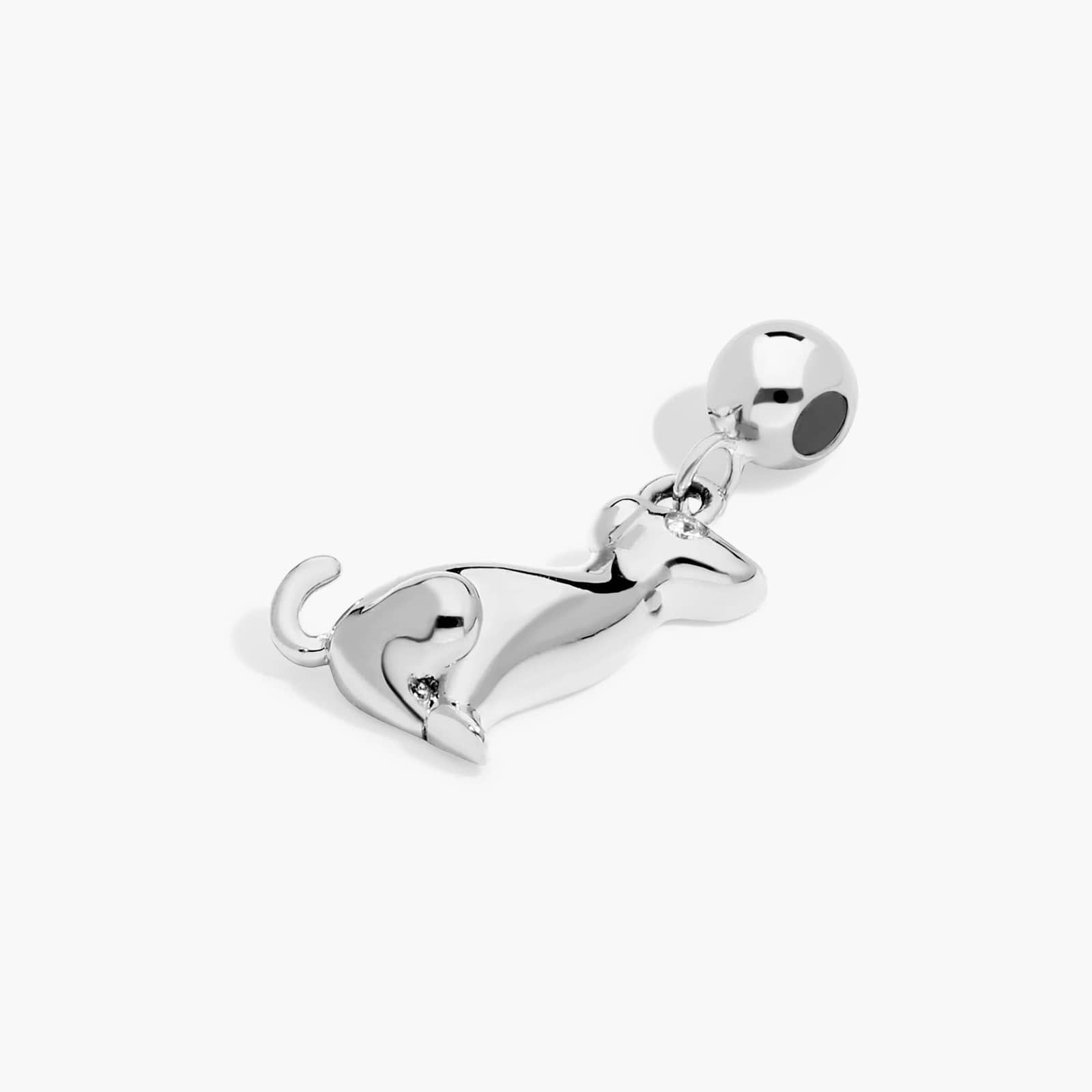Dog Lab-Grown Diamond Charm In 14K White Gold