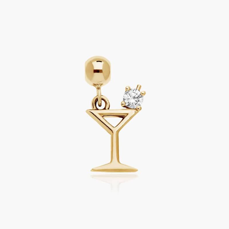 Martini Lab-Grown Diamond Charm In 14K Yellow Gold