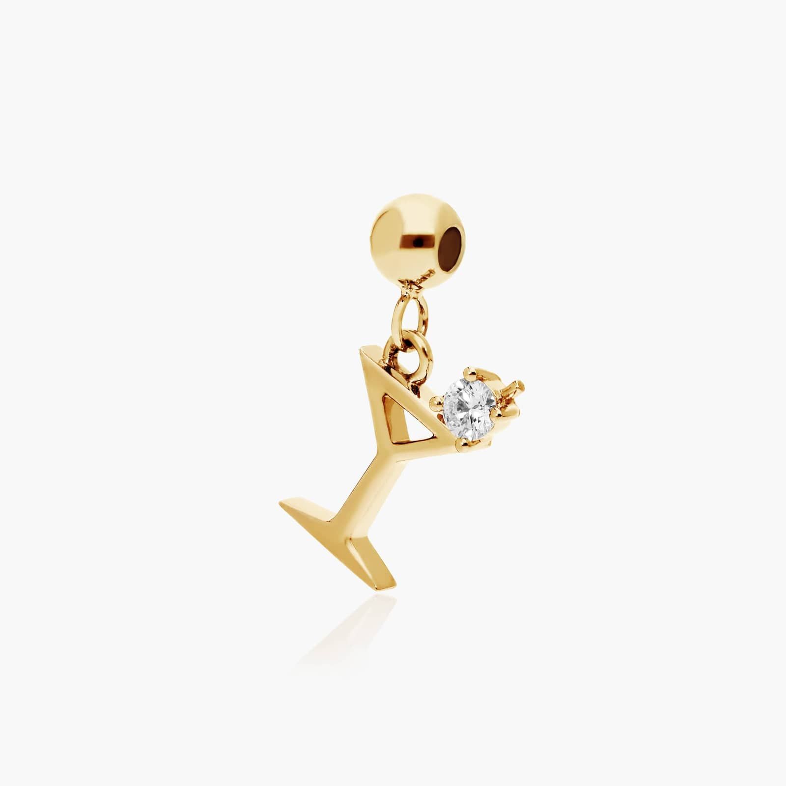 Martini Lab-Grown Diamond Charm In 14K Yellow Gold