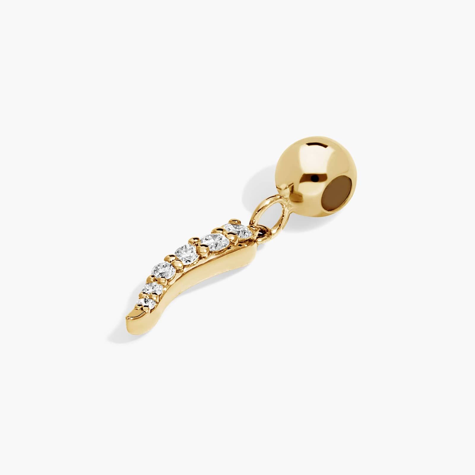 Cornicello Lab-Grown Diamond Charm In 14K Yellow Gold