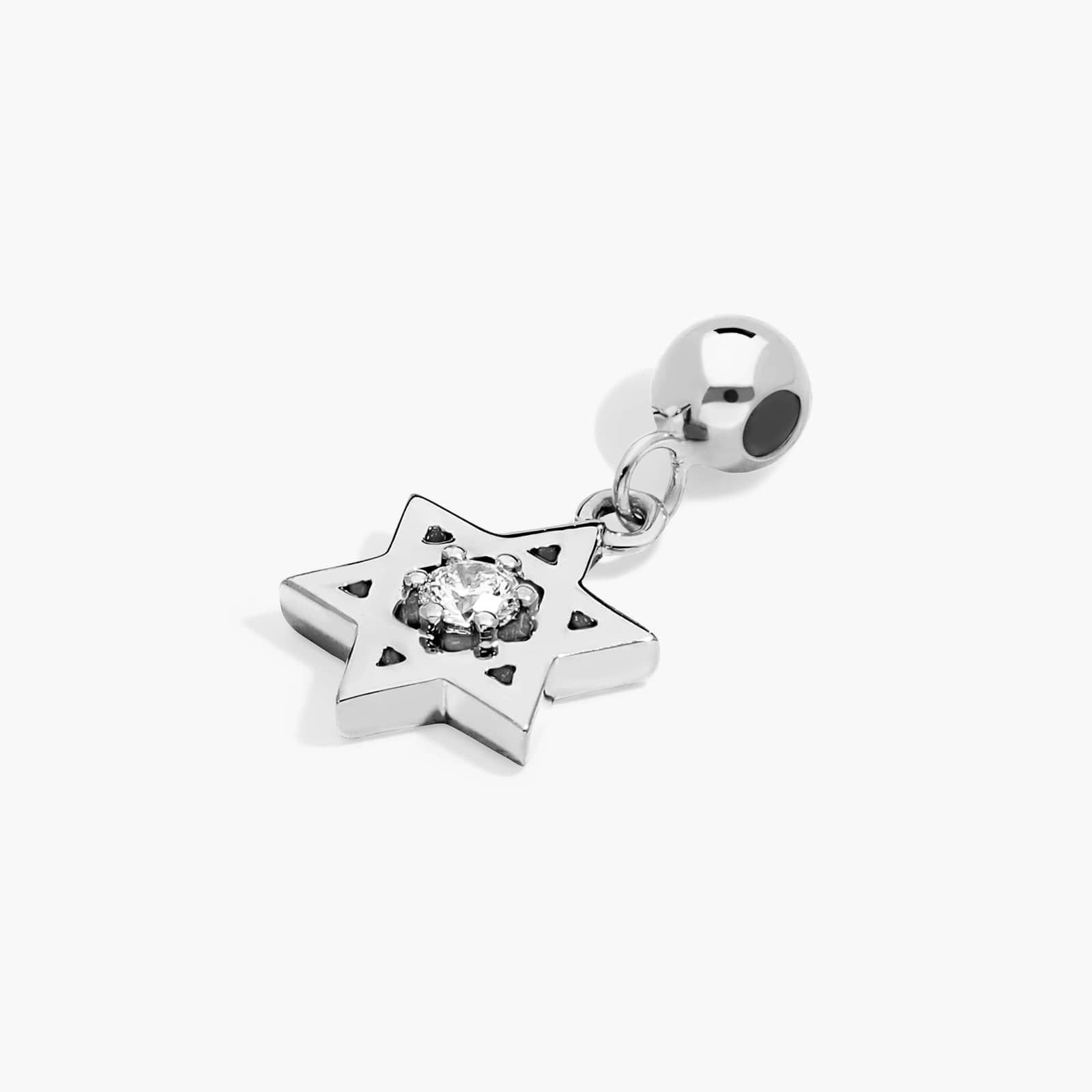 Star of David Lab-Grown Diamond Charm In 14K White Gold