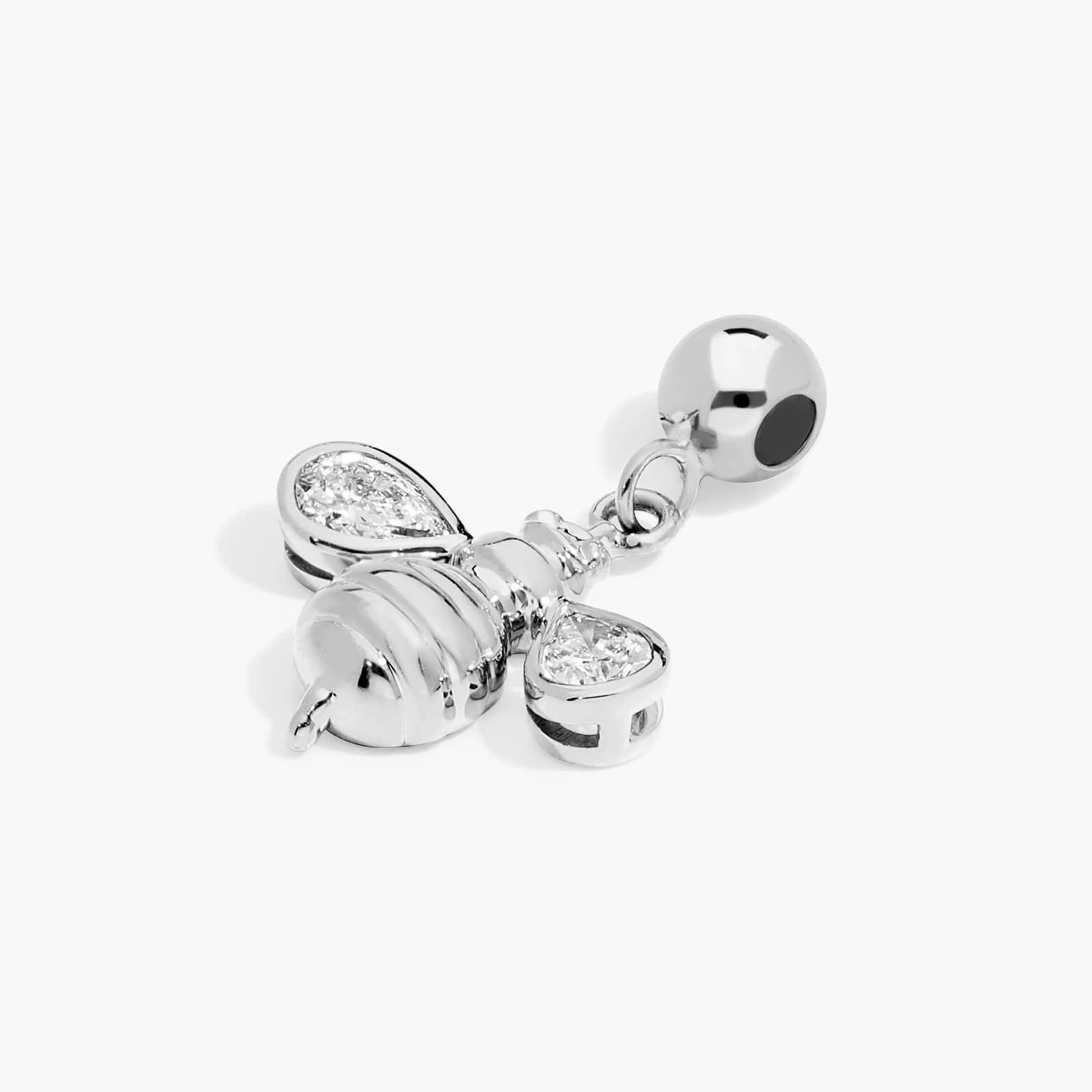Bee Lab-Grown Diamond Charm In 14K White Gold