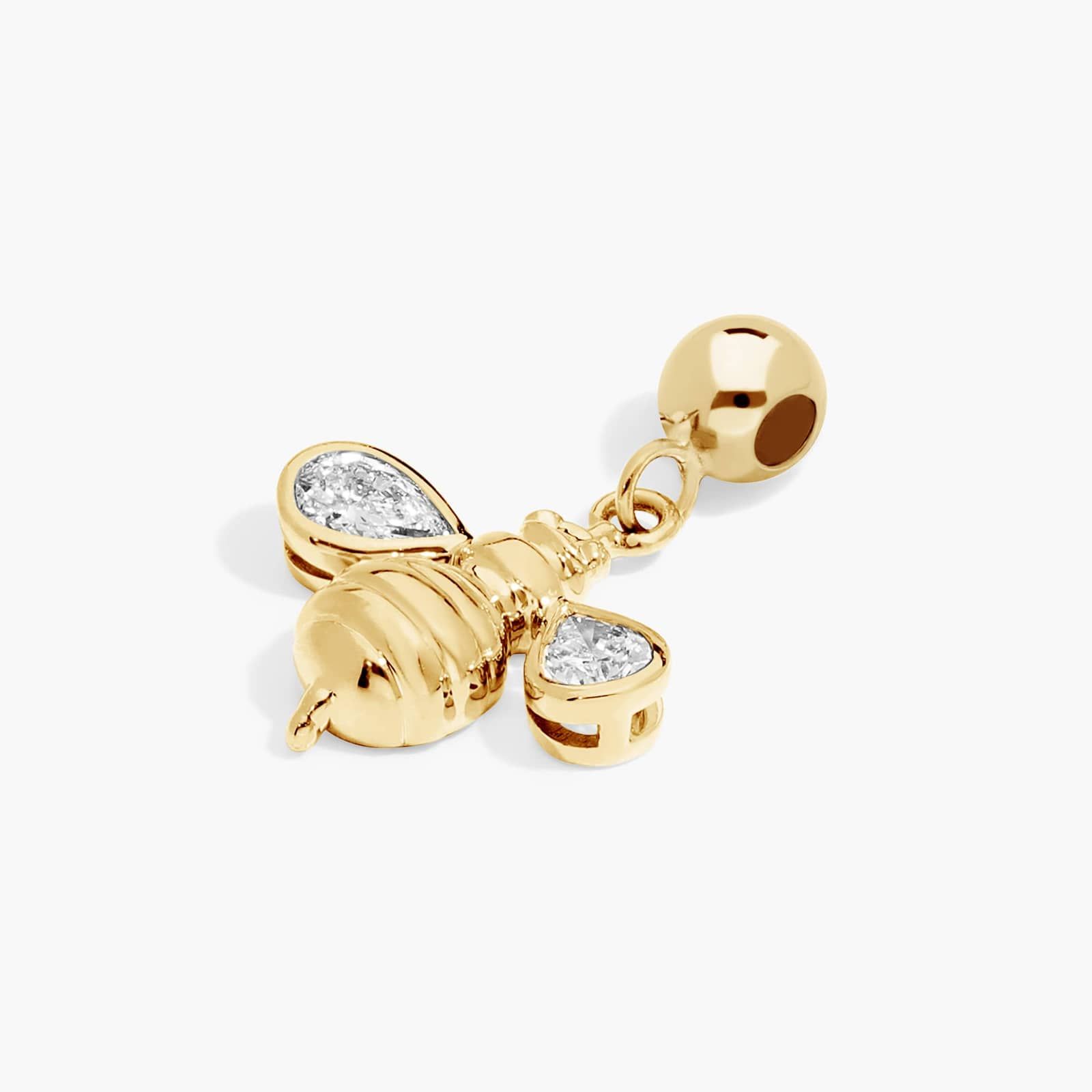 Bee Lab-Grown Diamond Charm In 14K Yellow Gold