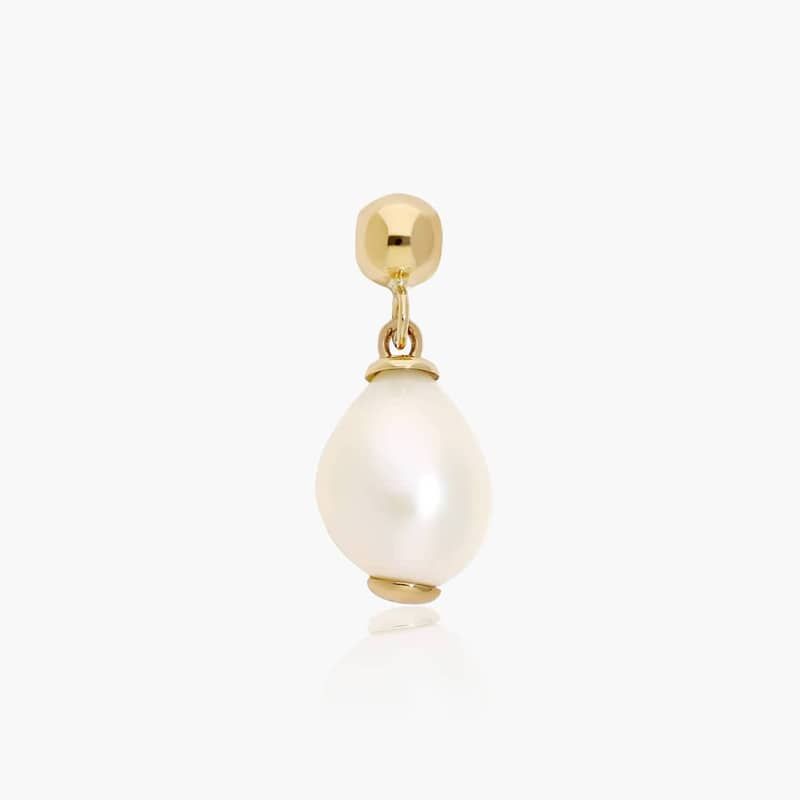 14K Yellow Gold Baroque Pearl Charm
