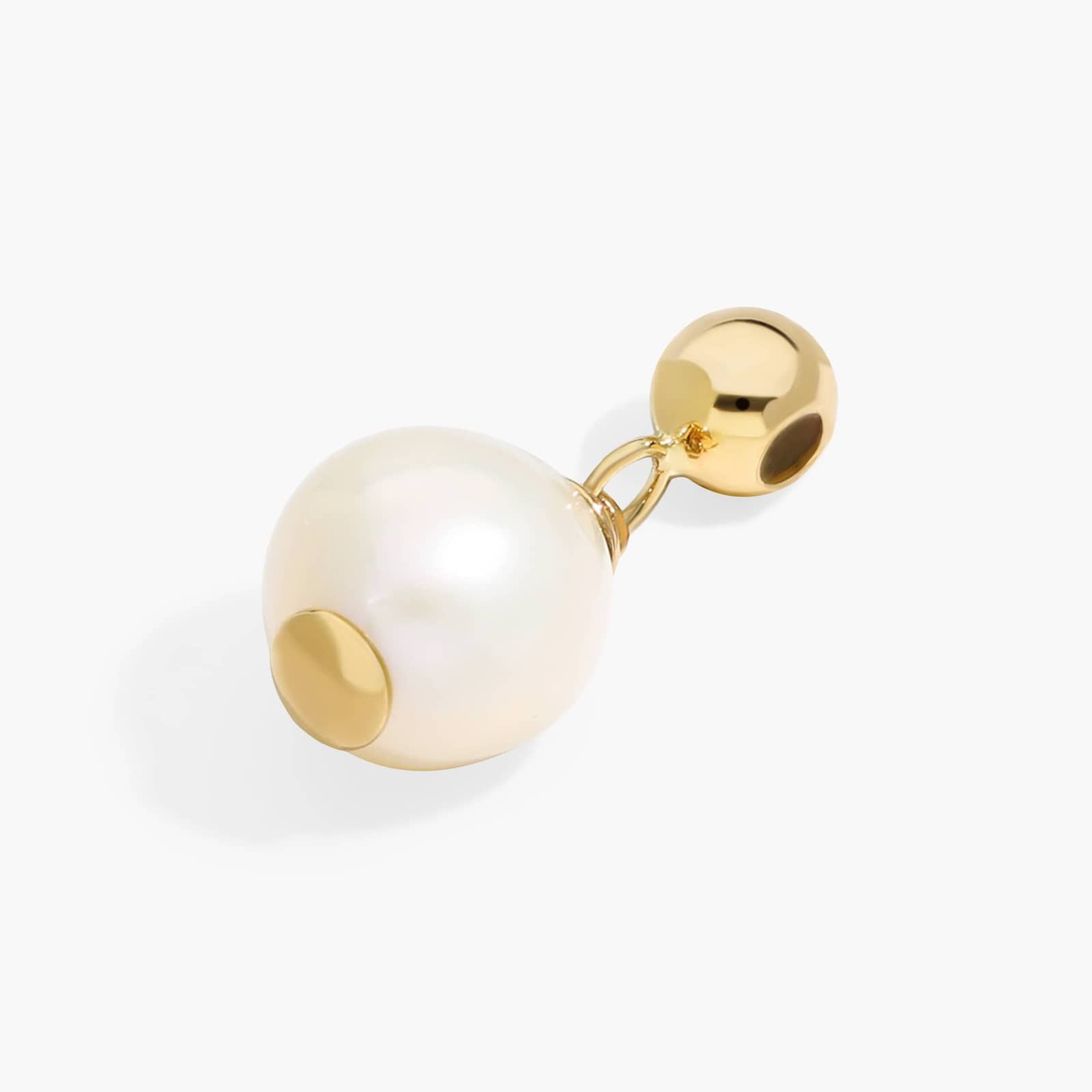 14K Yellow Gold Baroque Pearl Charm