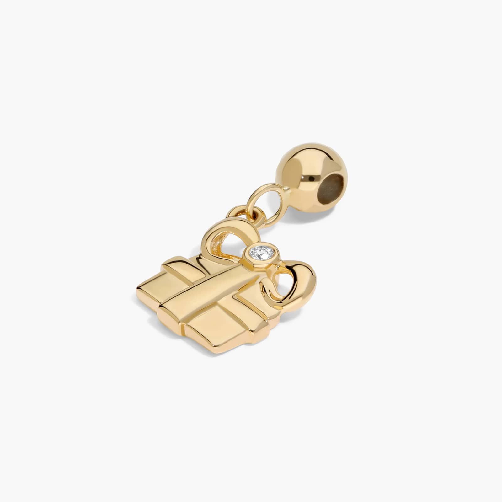 Gift Box Charm In 14K Yellow Gold