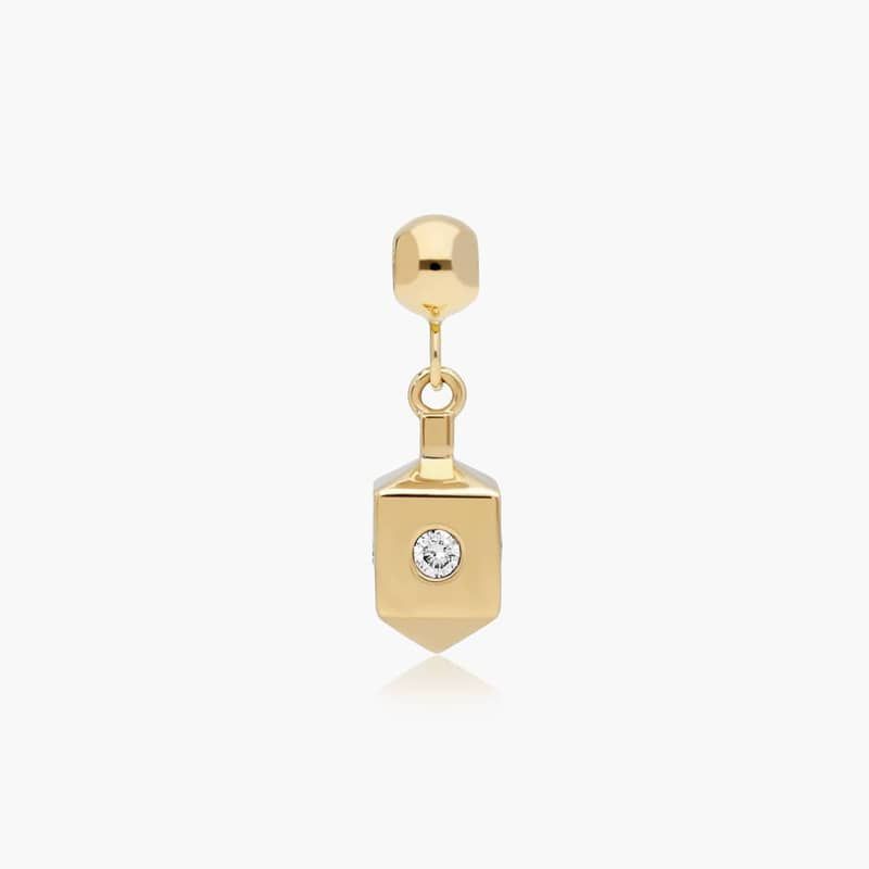 Dreidel Charm In 14K Yellow Gold