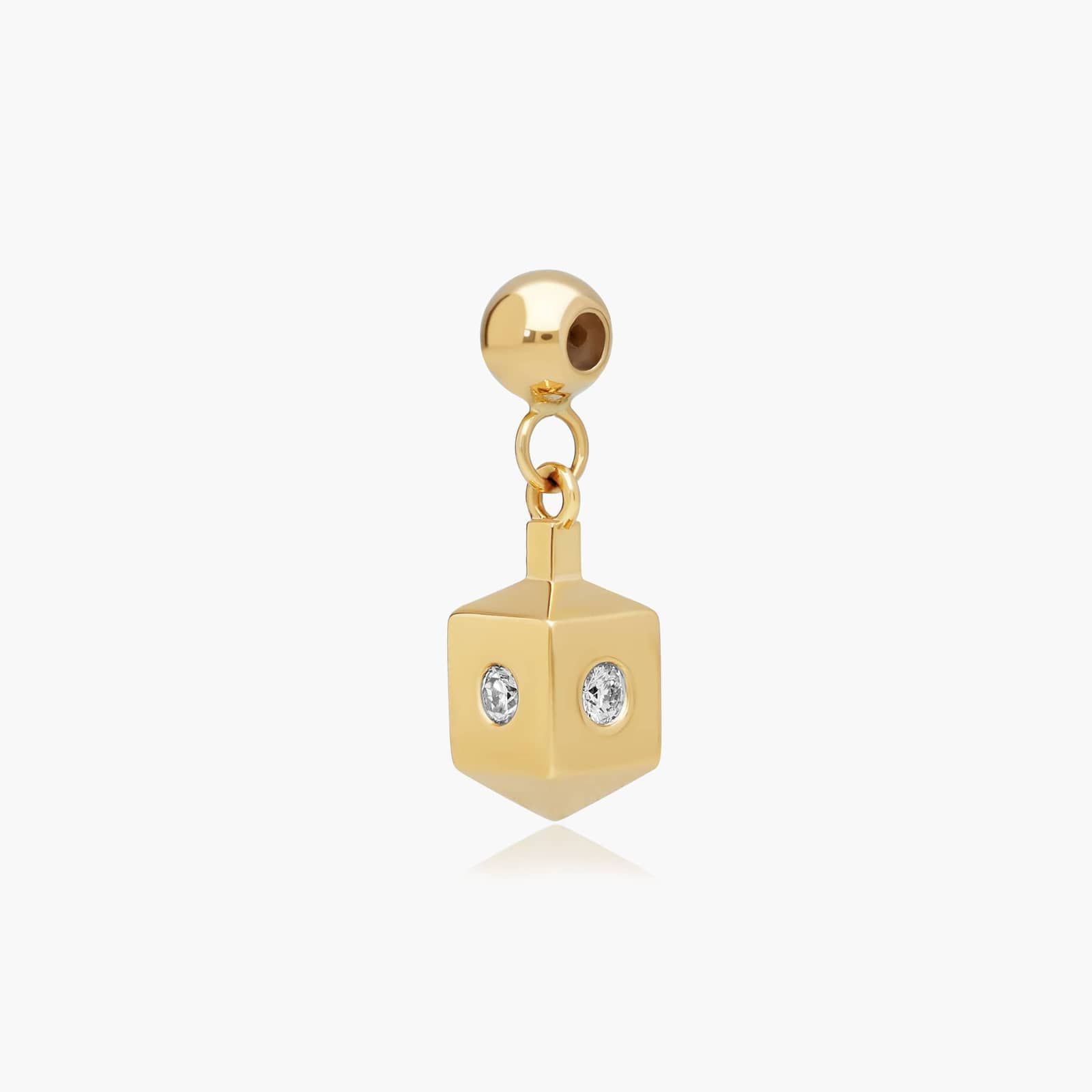 Dreidel Charm In 14K Yellow Gold