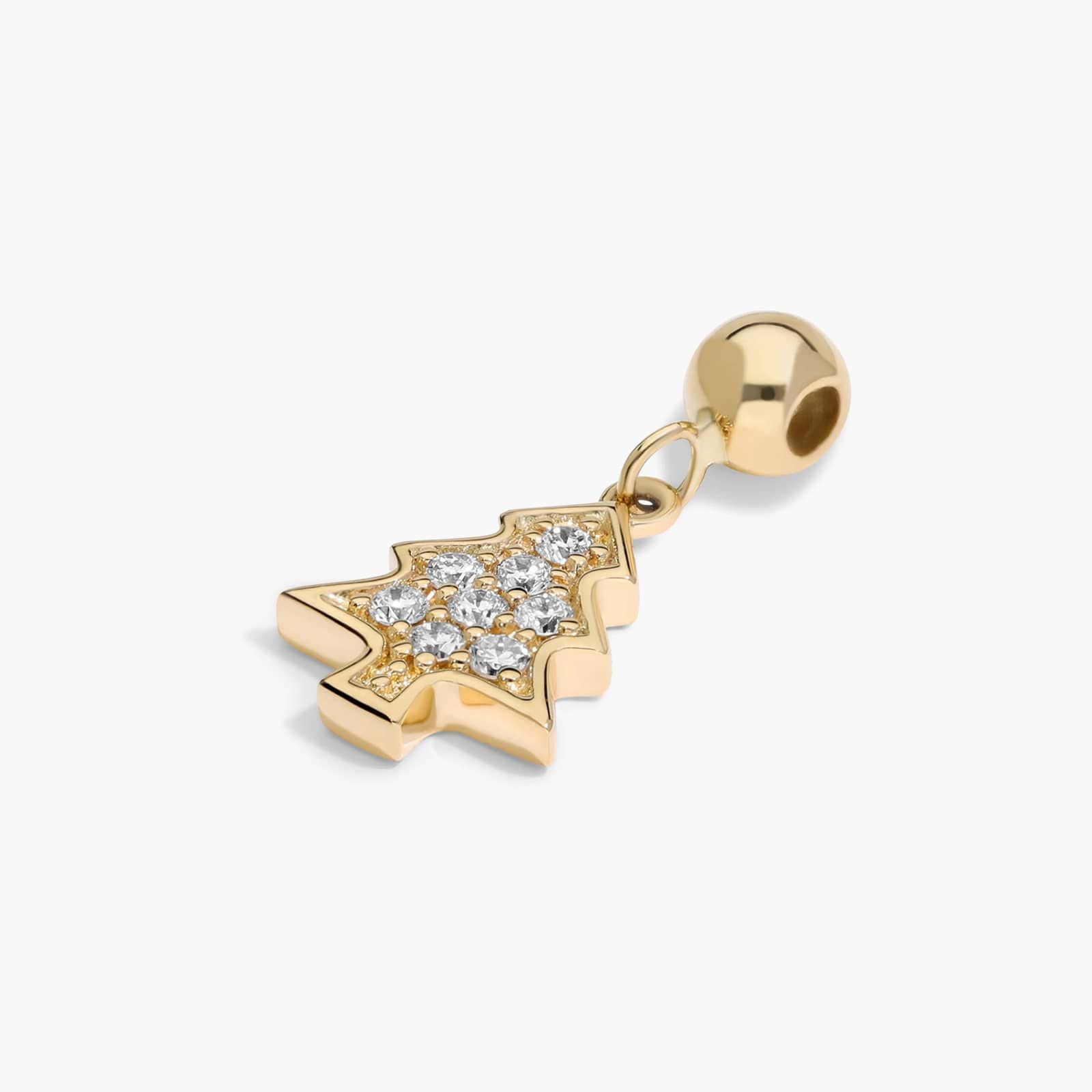 Christmas Tree Charm In 14K Yellow Gold