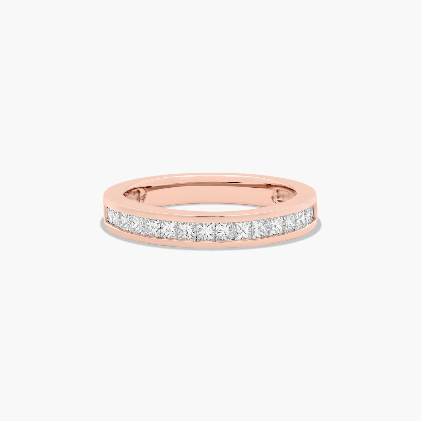 Channel Set Wedding Ring With CTW Princess Cut Diamonds In 14K