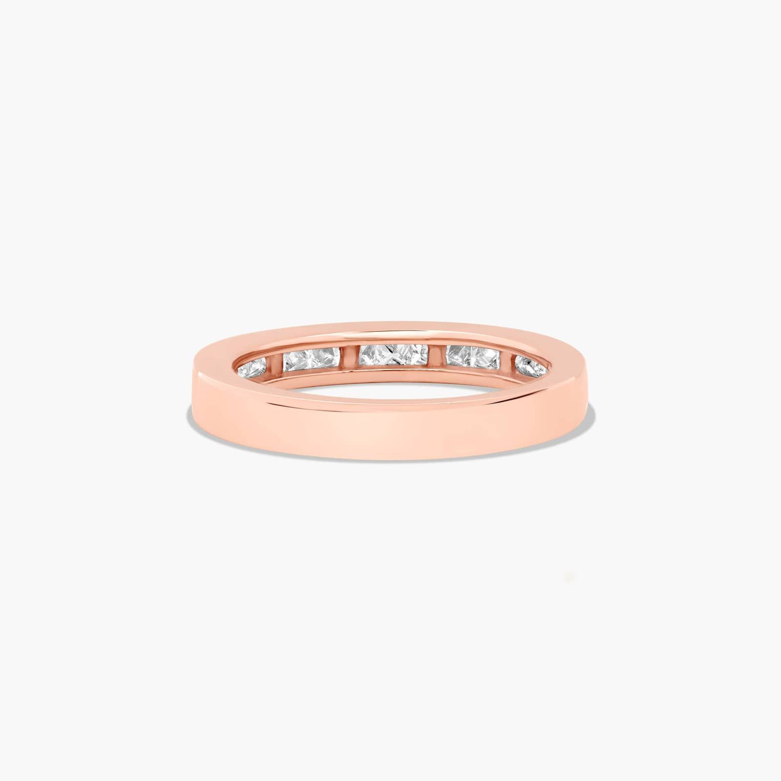 Channel Set Wedding Ring With 0.5 CTW Princess Cut Diamonds In 14K Rose Gold (3.00mm)