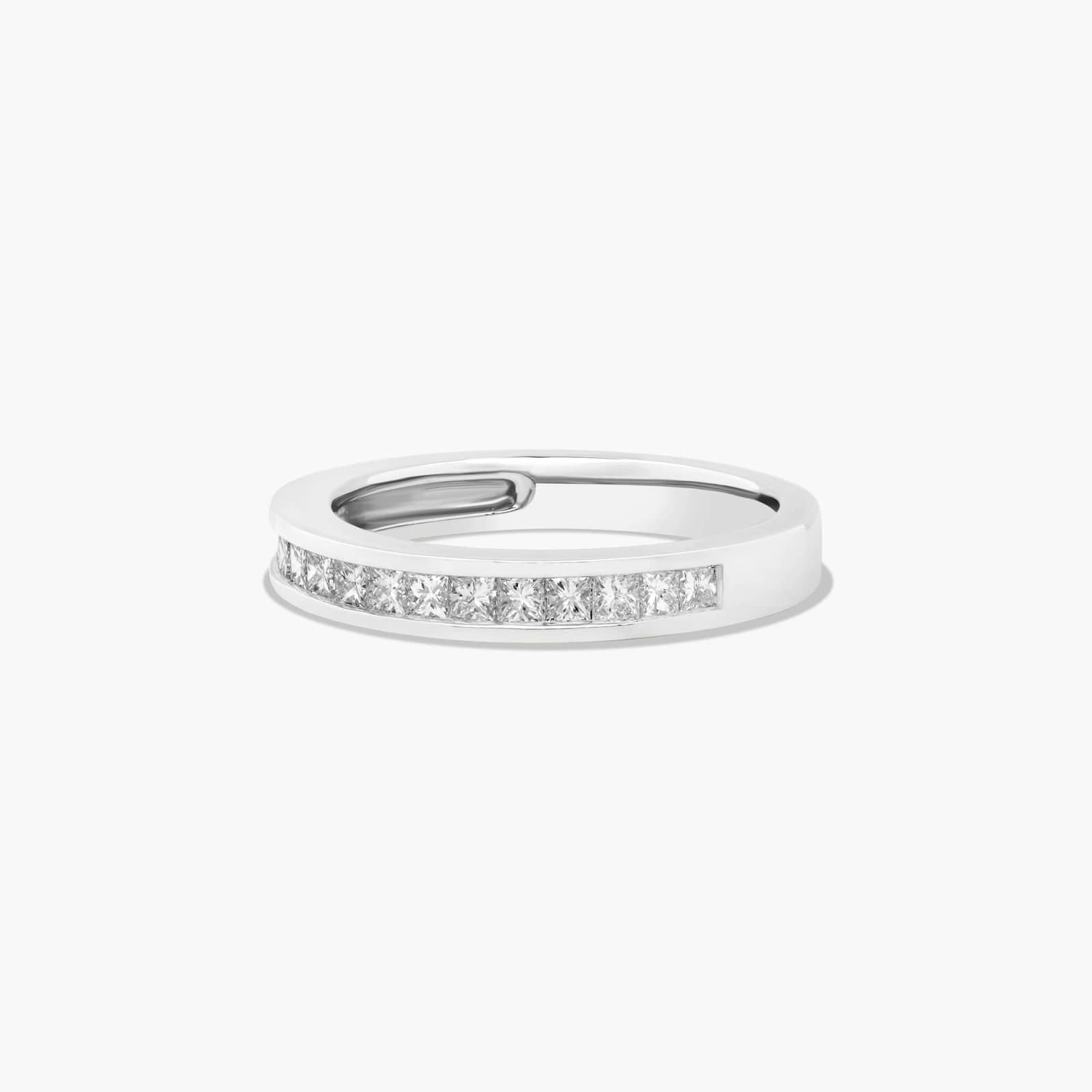 Channel Set Wedding Ring With 0.5 CTW Princess Cut Diamonds In 14K White Gold (3.00mm)