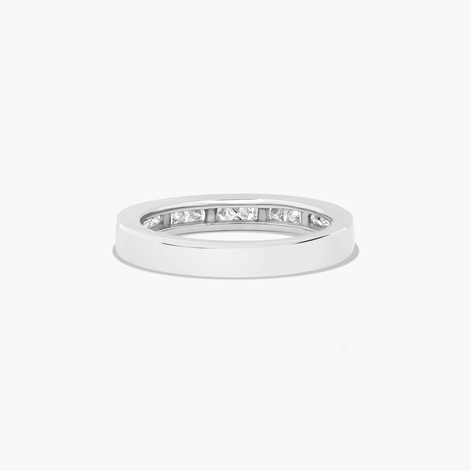 Channel Set Wedding Ring With 0.5 CTW Princess Cut Diamonds In 14K White Gold (3.00mm)
