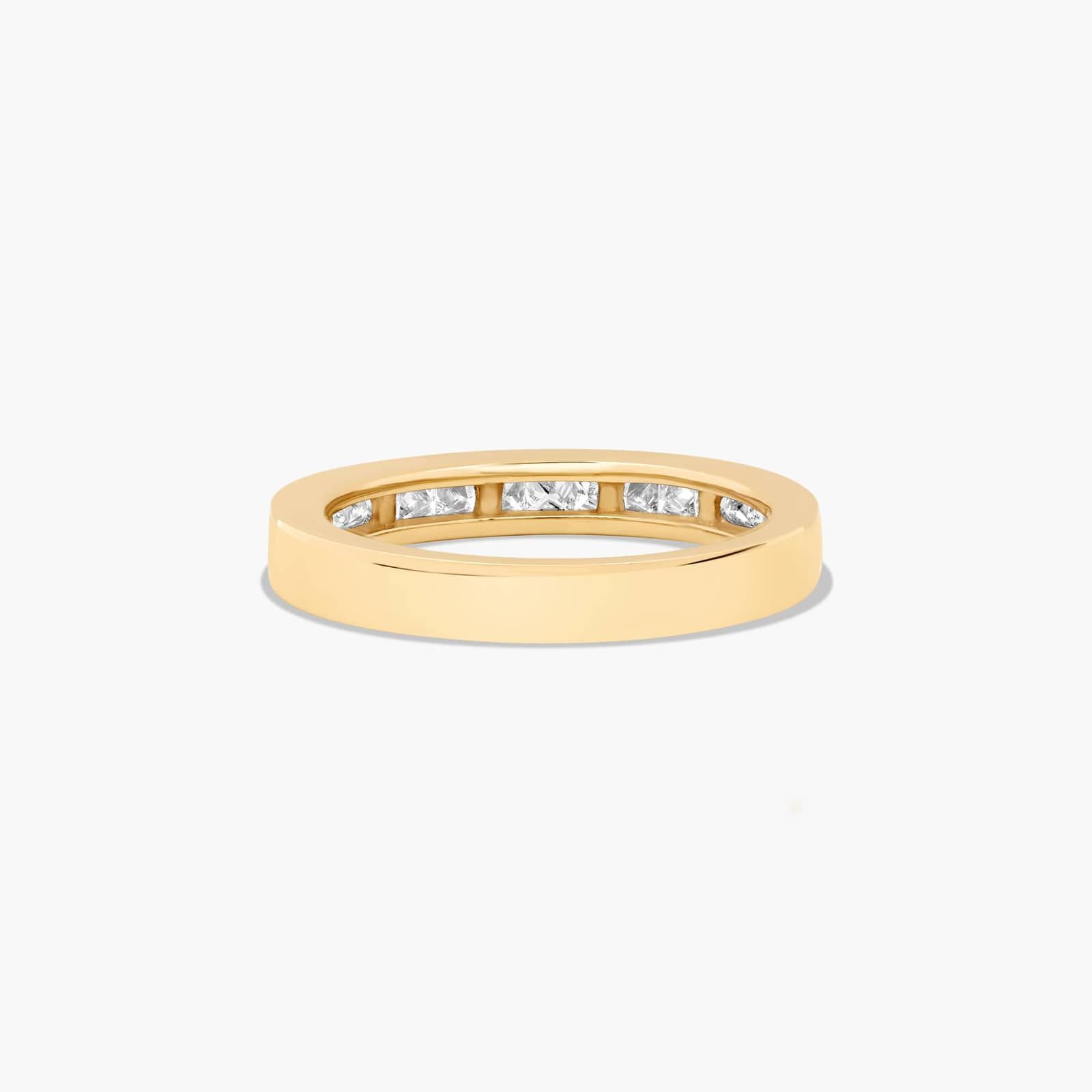 Channel Set Wedding Ring With 0.5 CTW Princess Cut Diamonds In 18K Yellow Gold (3.00mm)