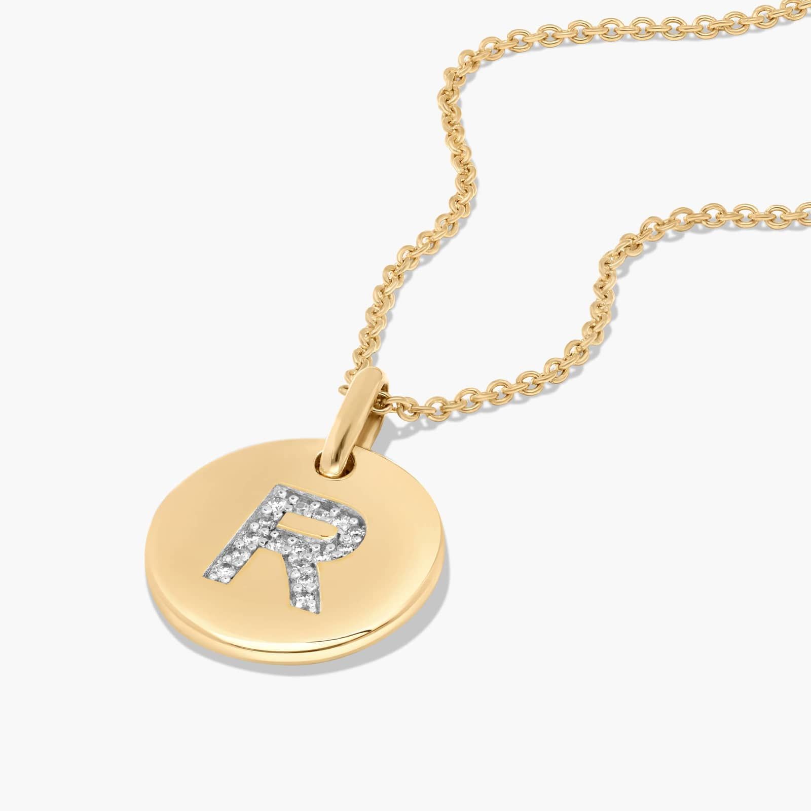 Diamond Initial R Pendant In 14K Yellow Gold-8182087y14