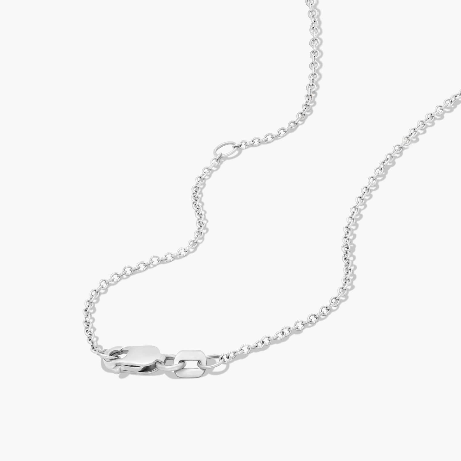 14K White Gold Fancy Bezels Lab Grown East West Oval Diamond Pendant