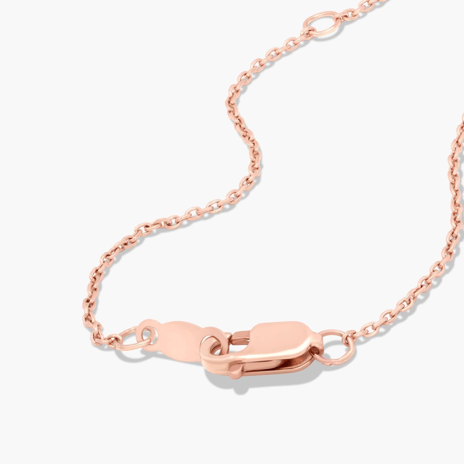 14K Rose Gold Fancy Bezels Lab Grown Marquise Diamond Pendant Necklace