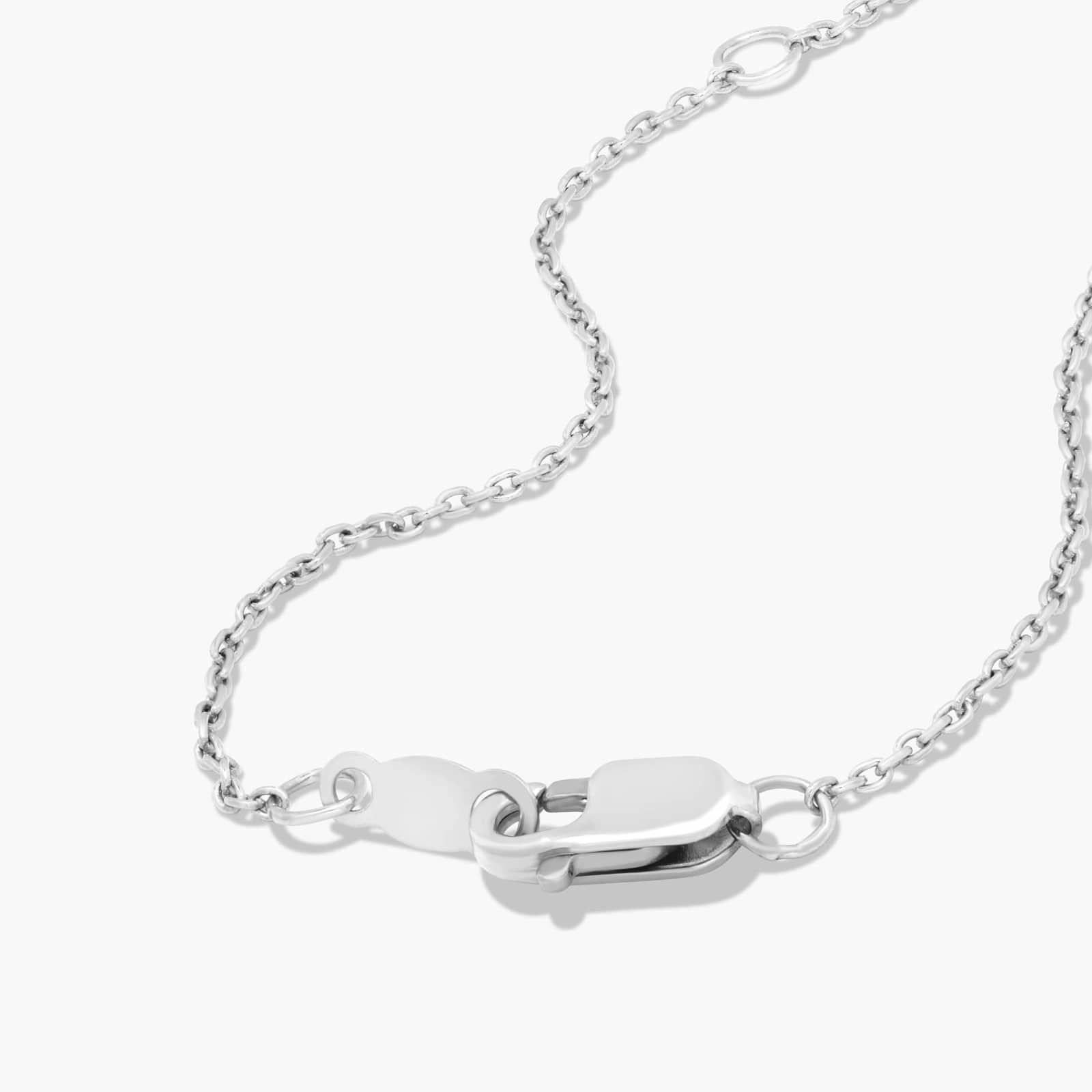 14K White Gold Fancy Bezels Lab Grown Marquise Diamond Pendant Necklace