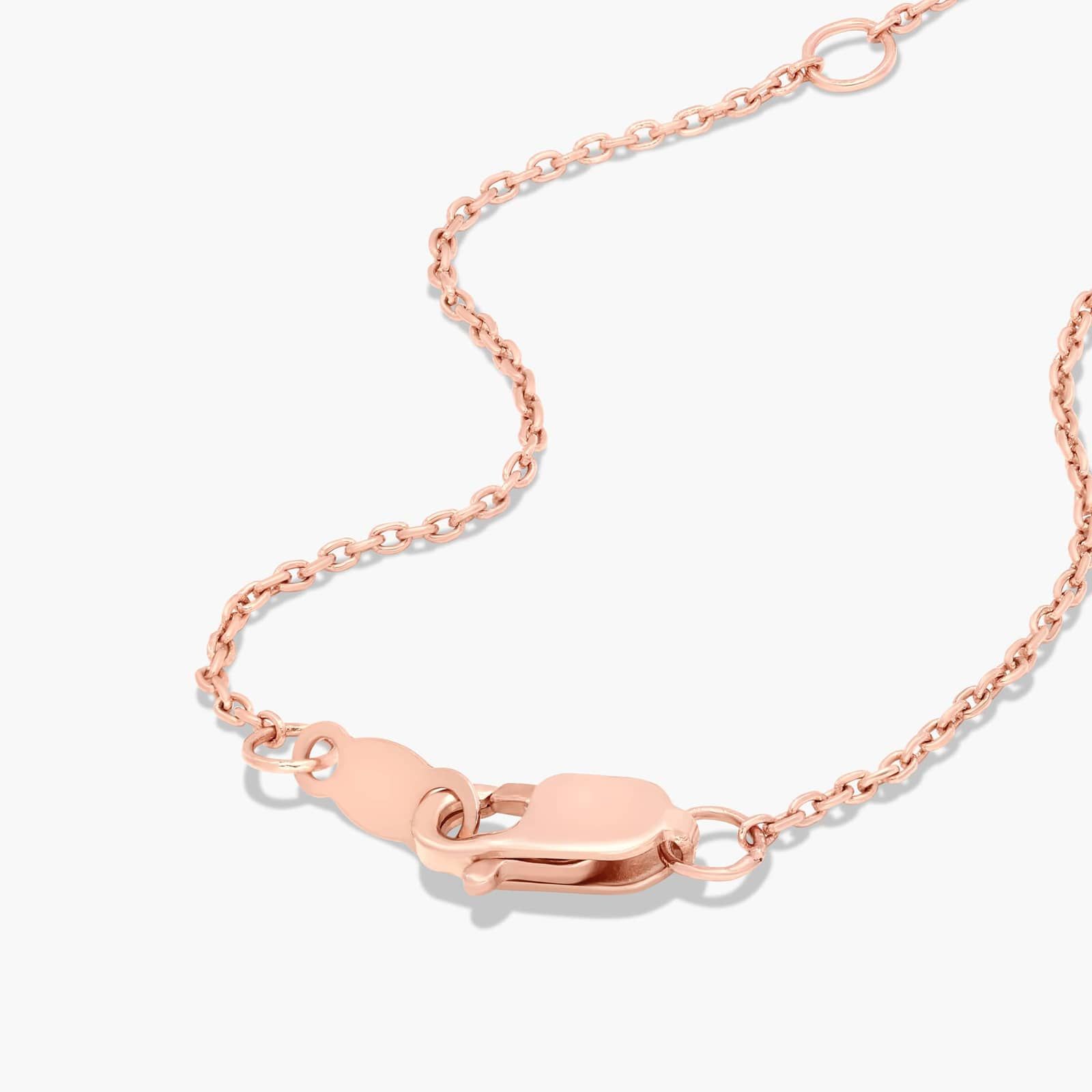 14K Rose Gold Fancy Bezels Lab Grown East West Emerald Diamond Pendant