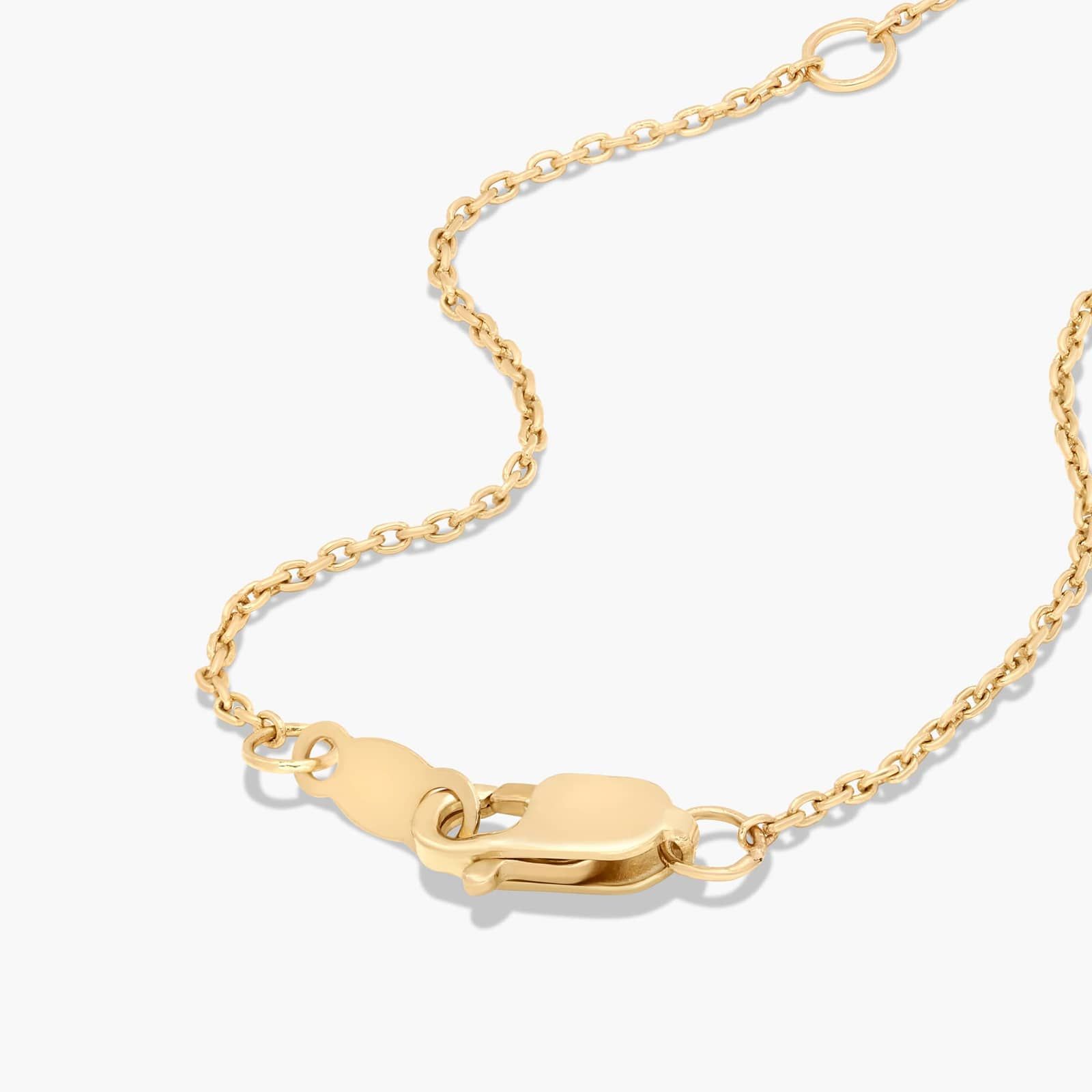 14K Yellow Gold Fancy Bezels Lab Grown East West Emerald Diamond Pendant