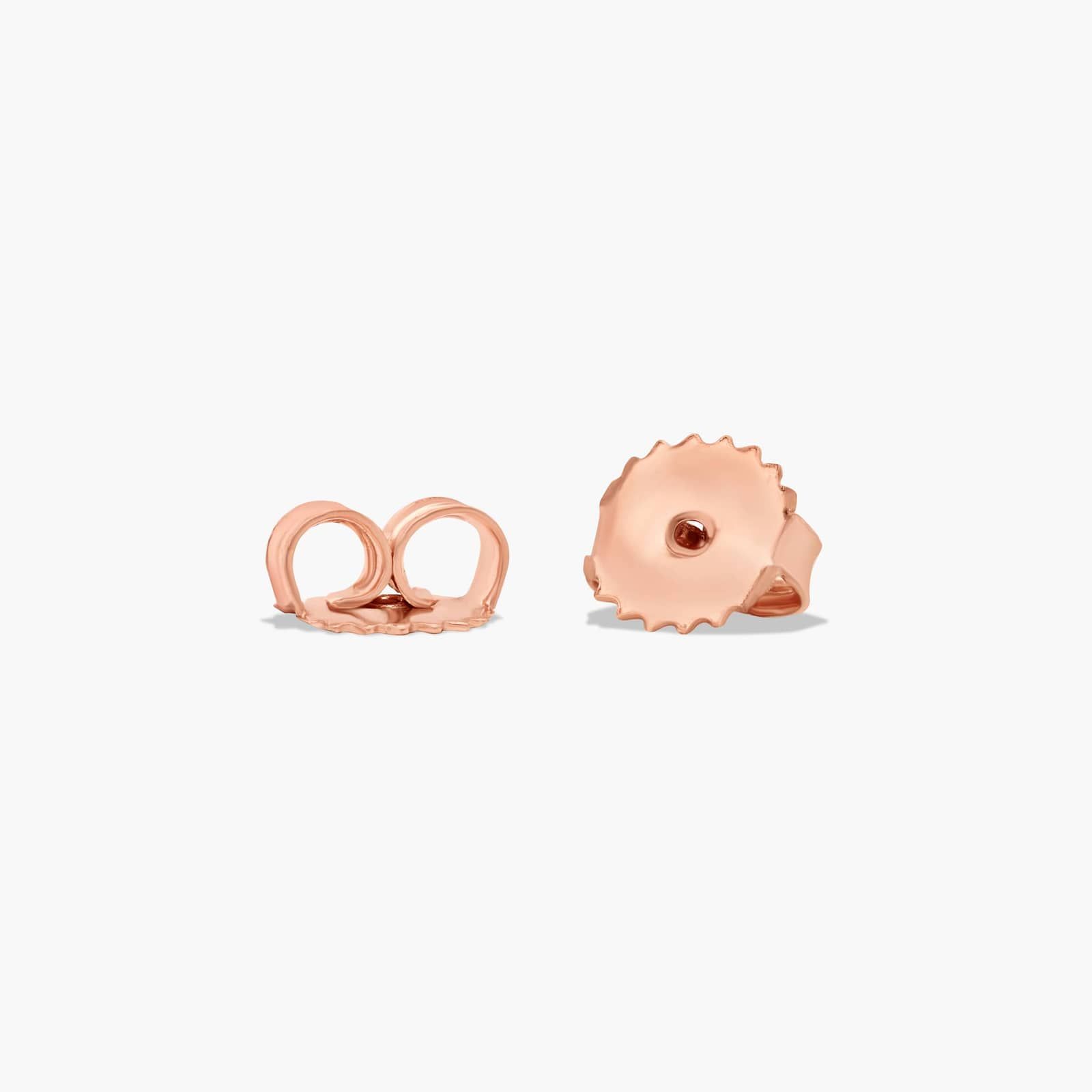 14K Rose Gold Fancy Bezels Lab Grown Oval Diamond Stud Earrings