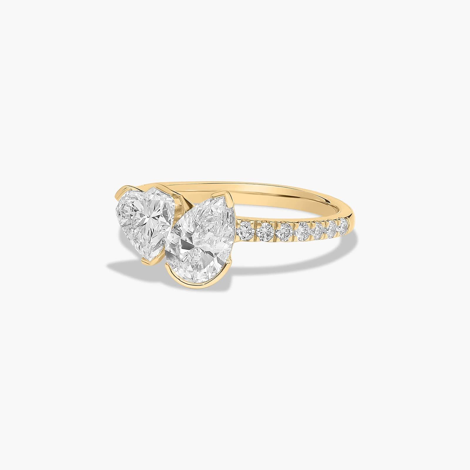 Toi et Moi Pavé Lab-Grown Diamond Ring In 14K Yellow Gold