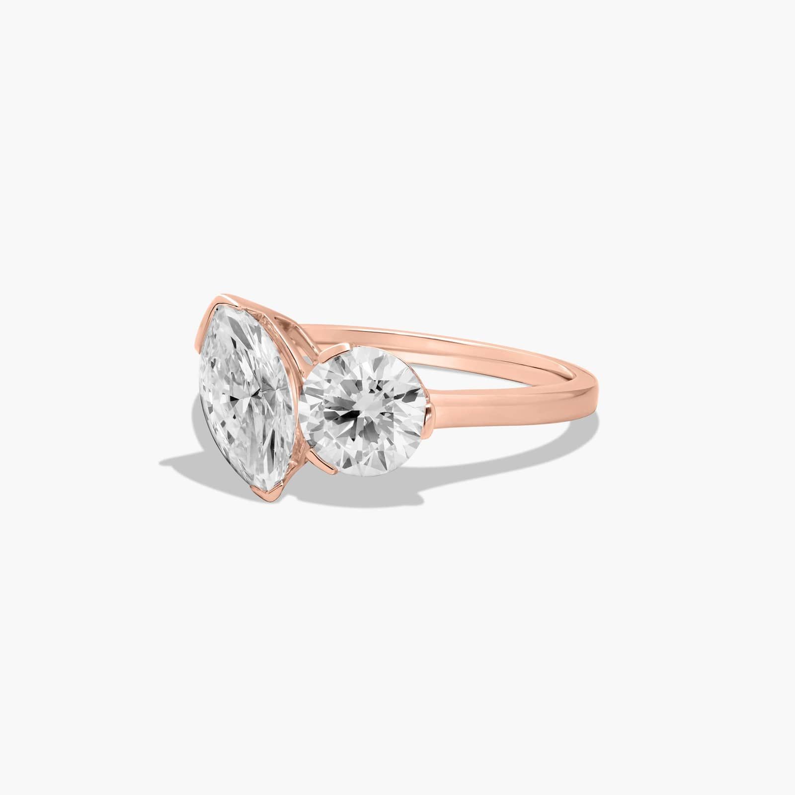 Toi et Moi Round And Marquise Cut Lab-Grown Diamond Ring In 14K Rose Gold