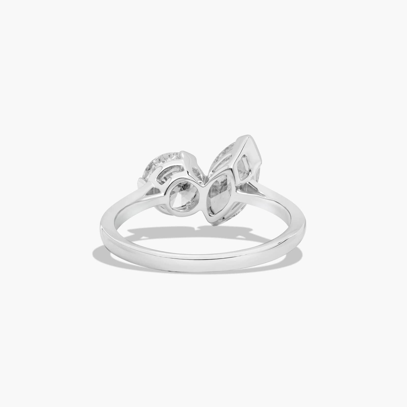 Toi et Moi Round And Marquise Cut Lab-Grown Diamond Ring In 14K White Gold