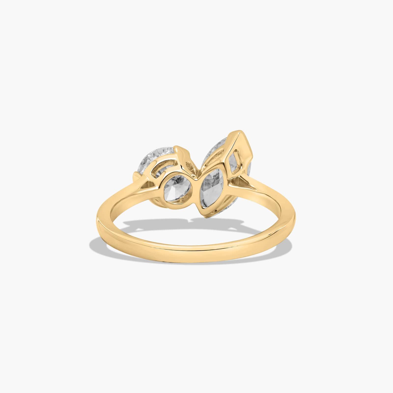Toi et Moi Round And Marquise Cut Lab-Grown Diamond Ring In 14K Yellow Gold