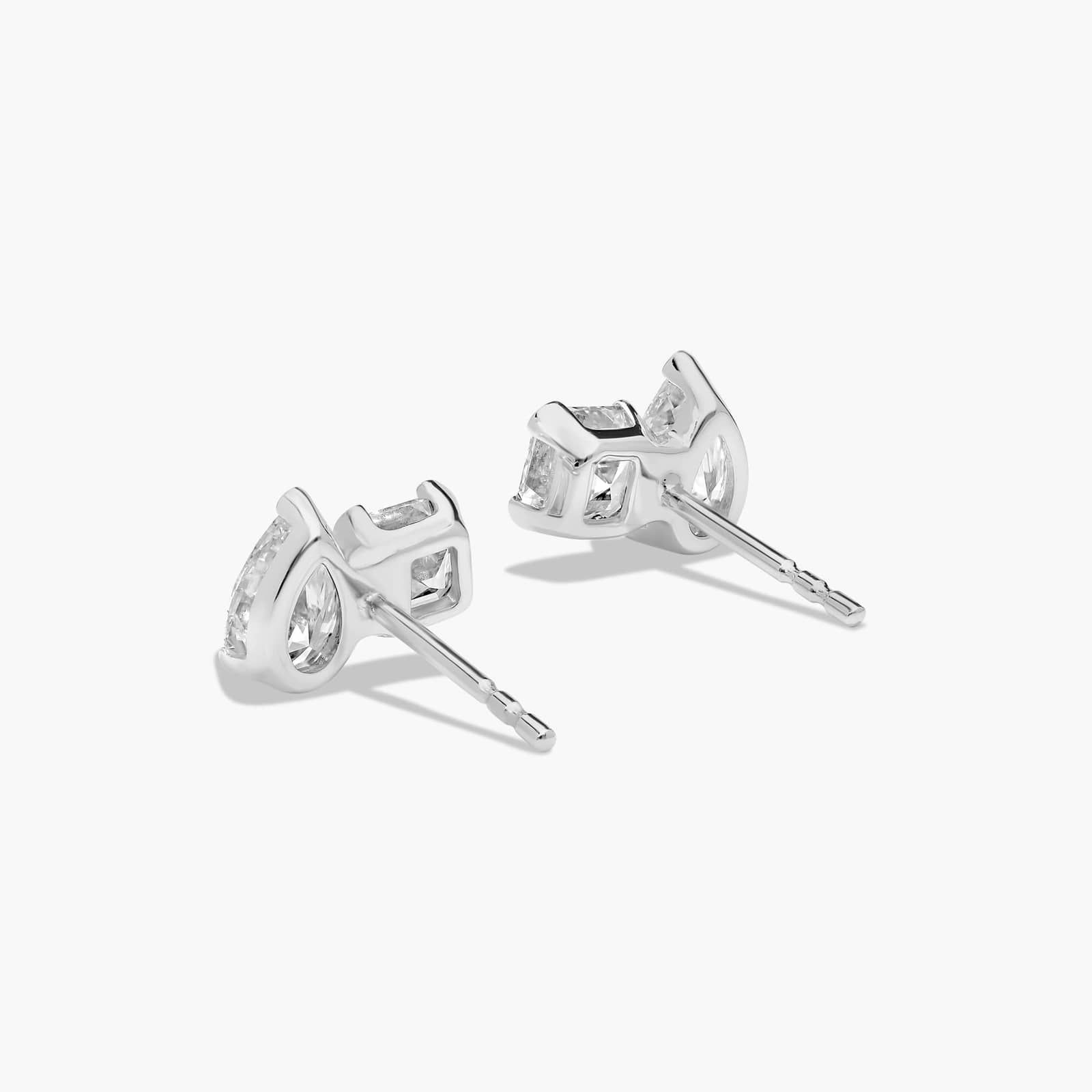 Toi et Moi Earrings With Asscher Cut Lab-Grown Diamonds In 14K White Gold