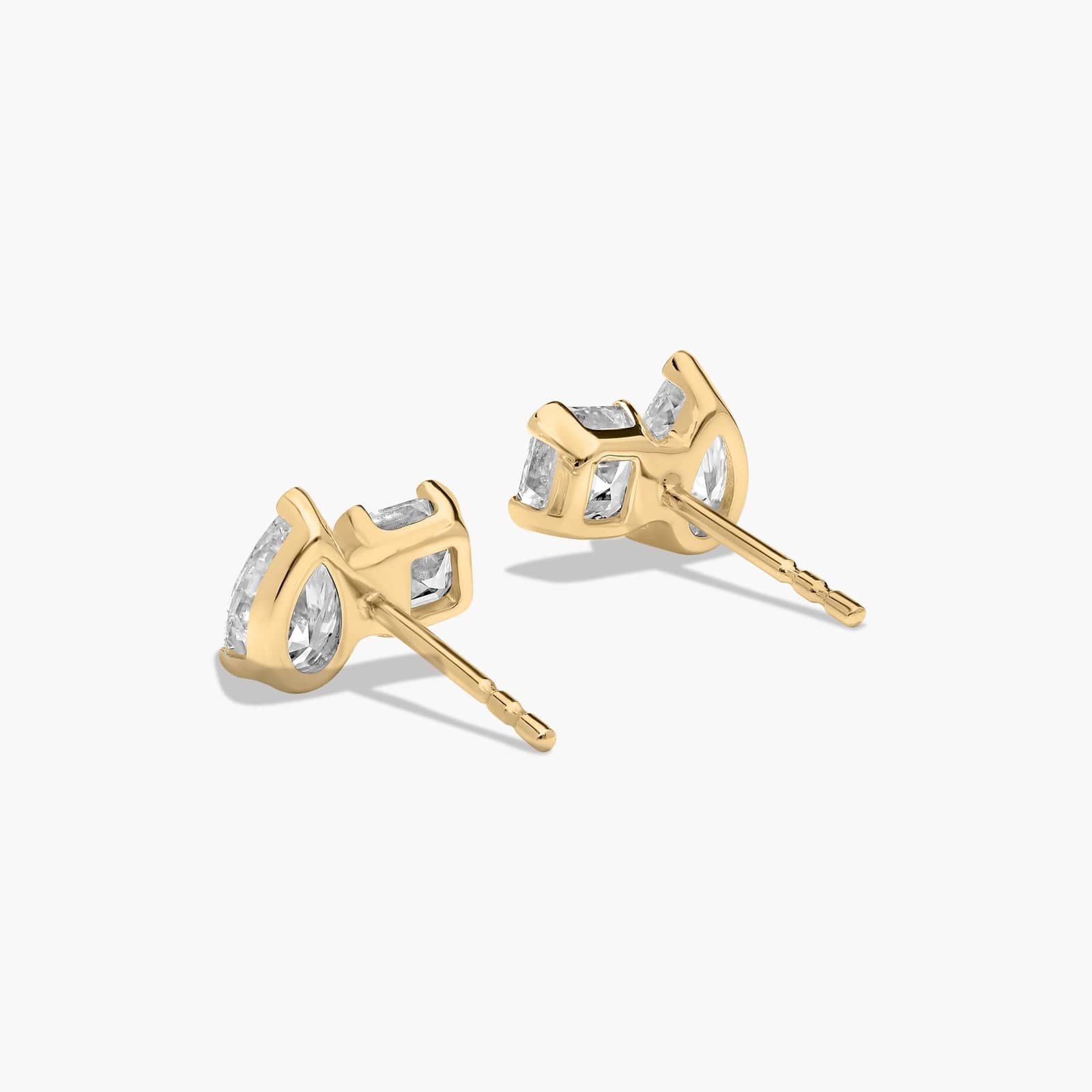 Toi et Moi Earrings With Asscher Cut Lab-Grown Diamonds In 14K Yellow Gold
