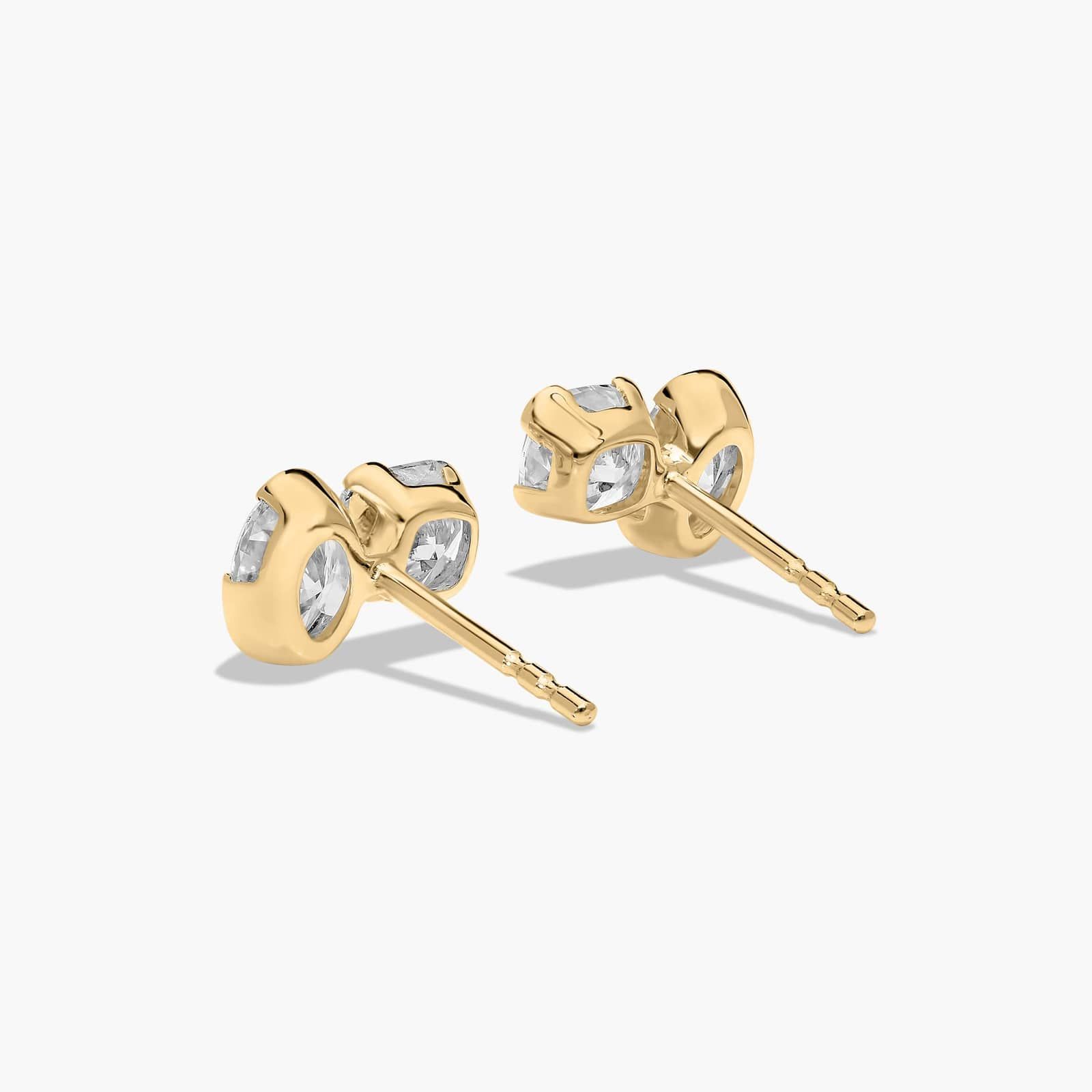 Toi et Moi Earrings With Oval Cut Lab-Grown Diamonds In 14K Yellow Gold