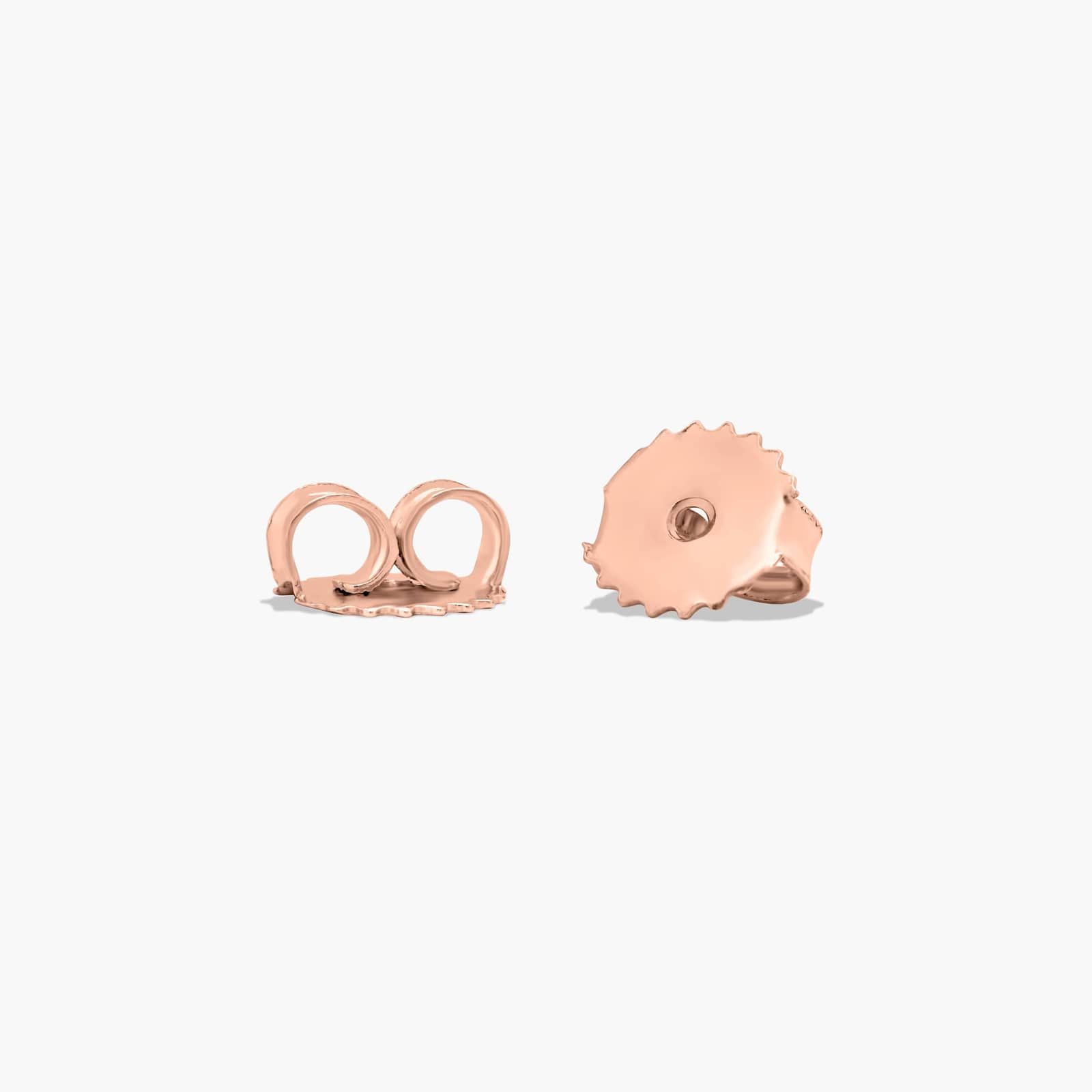 14K Rose Gold Dainty Diamonds Pavé Flower Stud Earrings