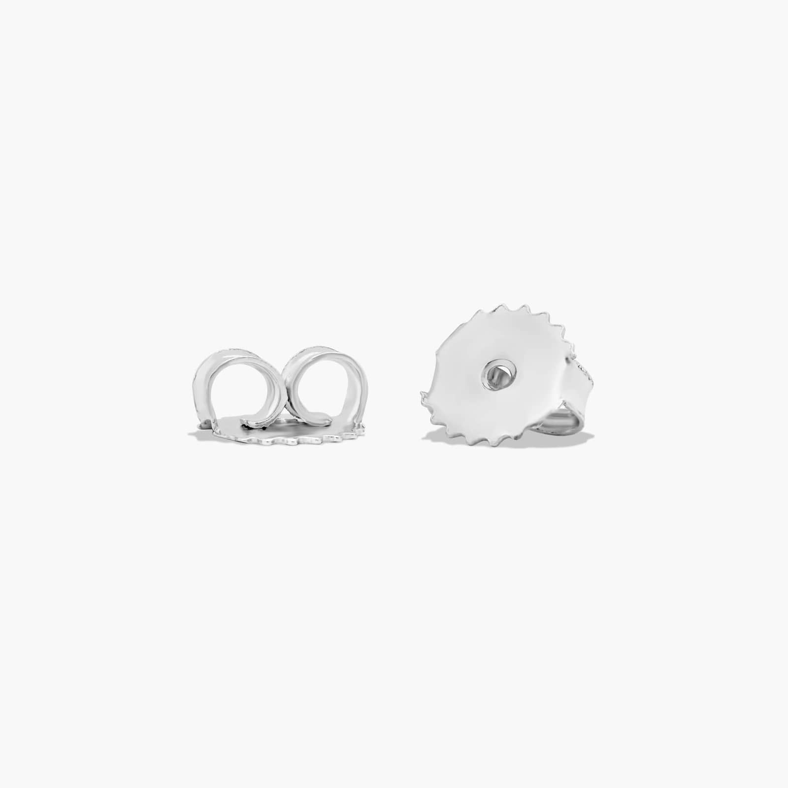 14K White Gold Dainty Diamonds Pavé Flower Stud Earrings