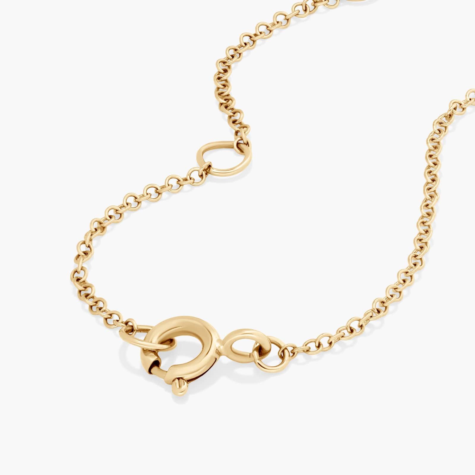 Dainty Diamonds Safety Pin Love Necklace In 14K Yellow Gold