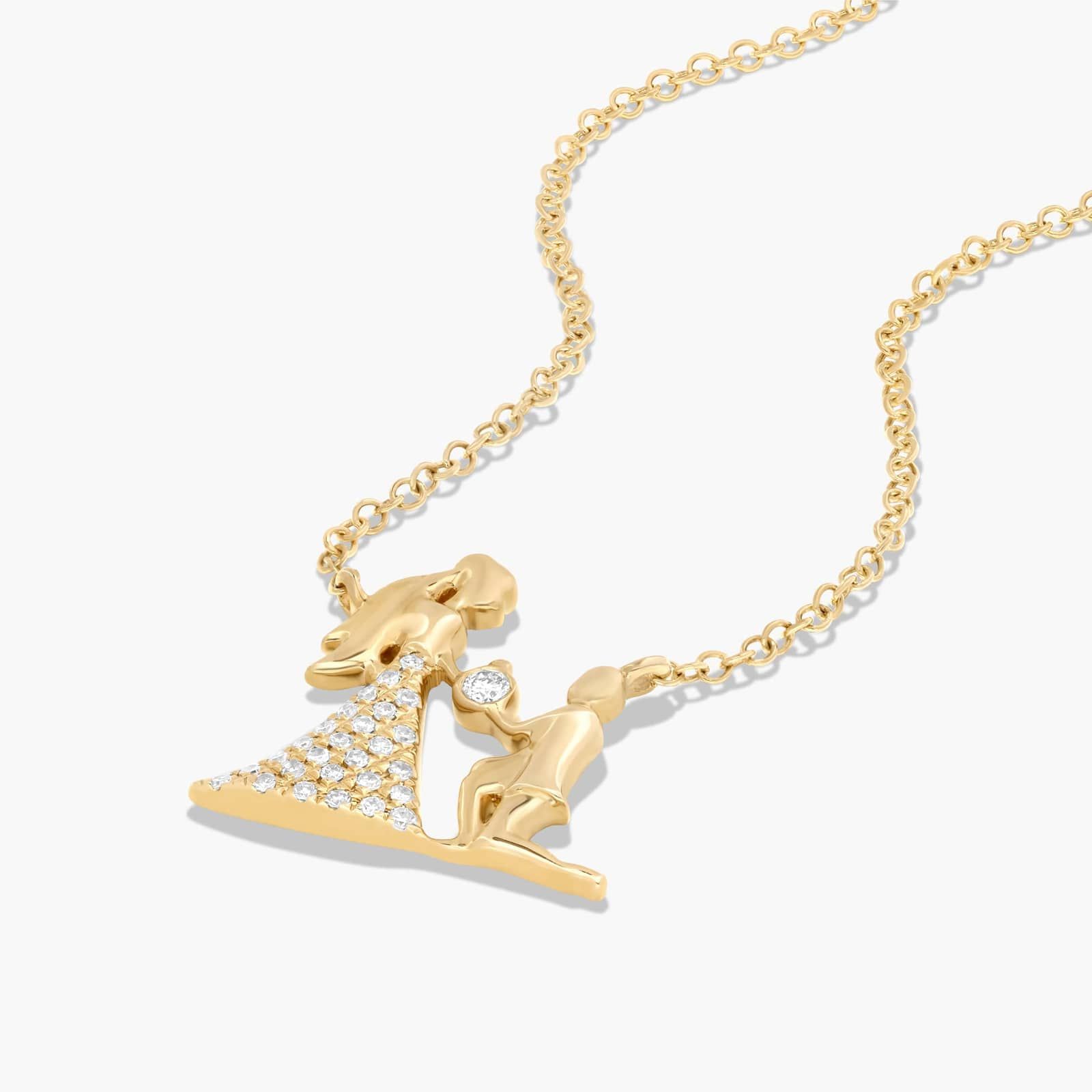 Dainty Diamonds Proposal Necklace In 14K Yellow Gold