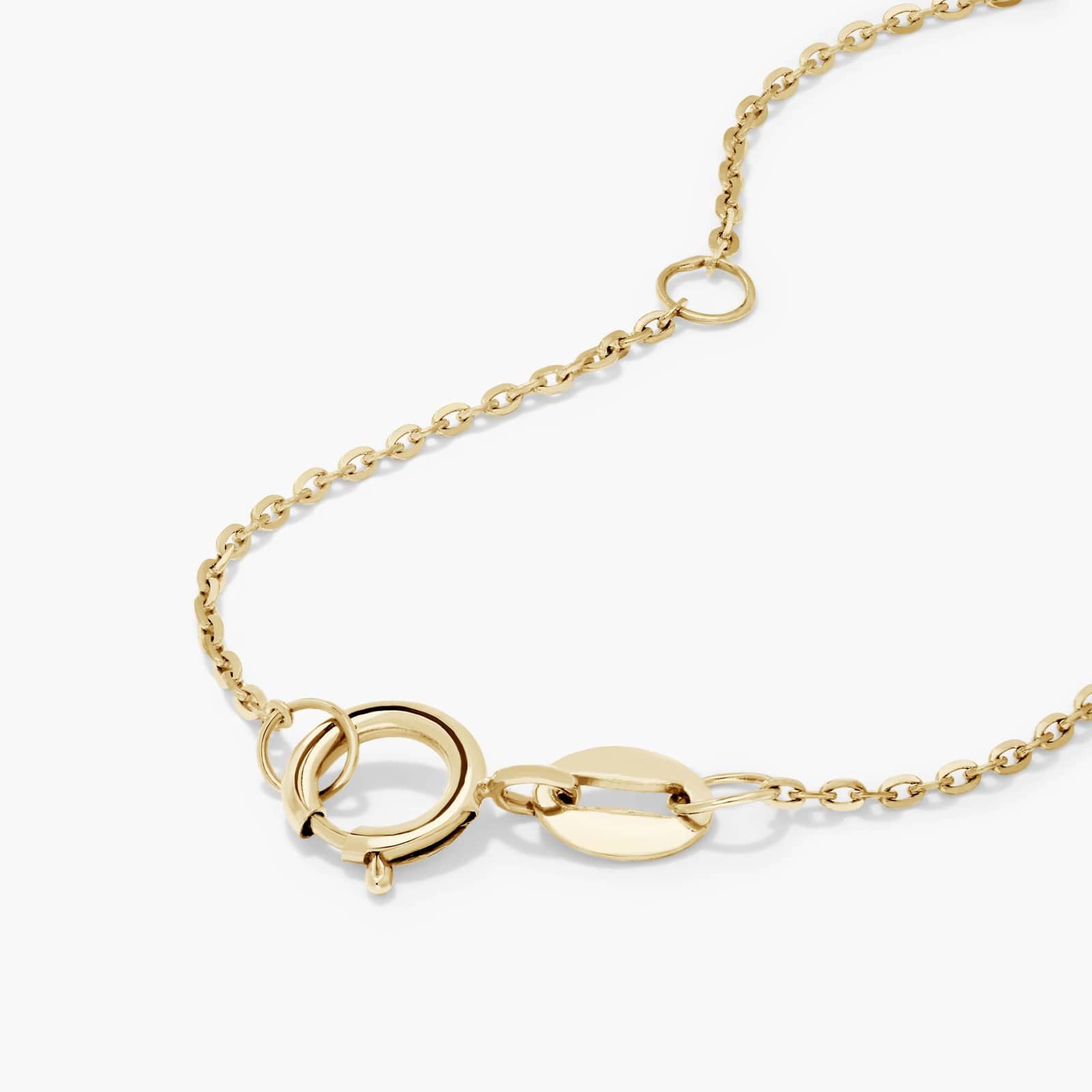 Dainty Star Necklace With Alternating Baguette And Round Diamonds In 14K Yellow Gold