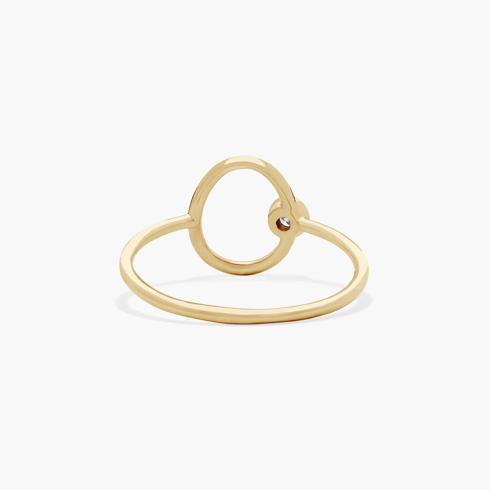 Dainty Diamonds Geometric Circle Ring In 14K Yellow Gold
