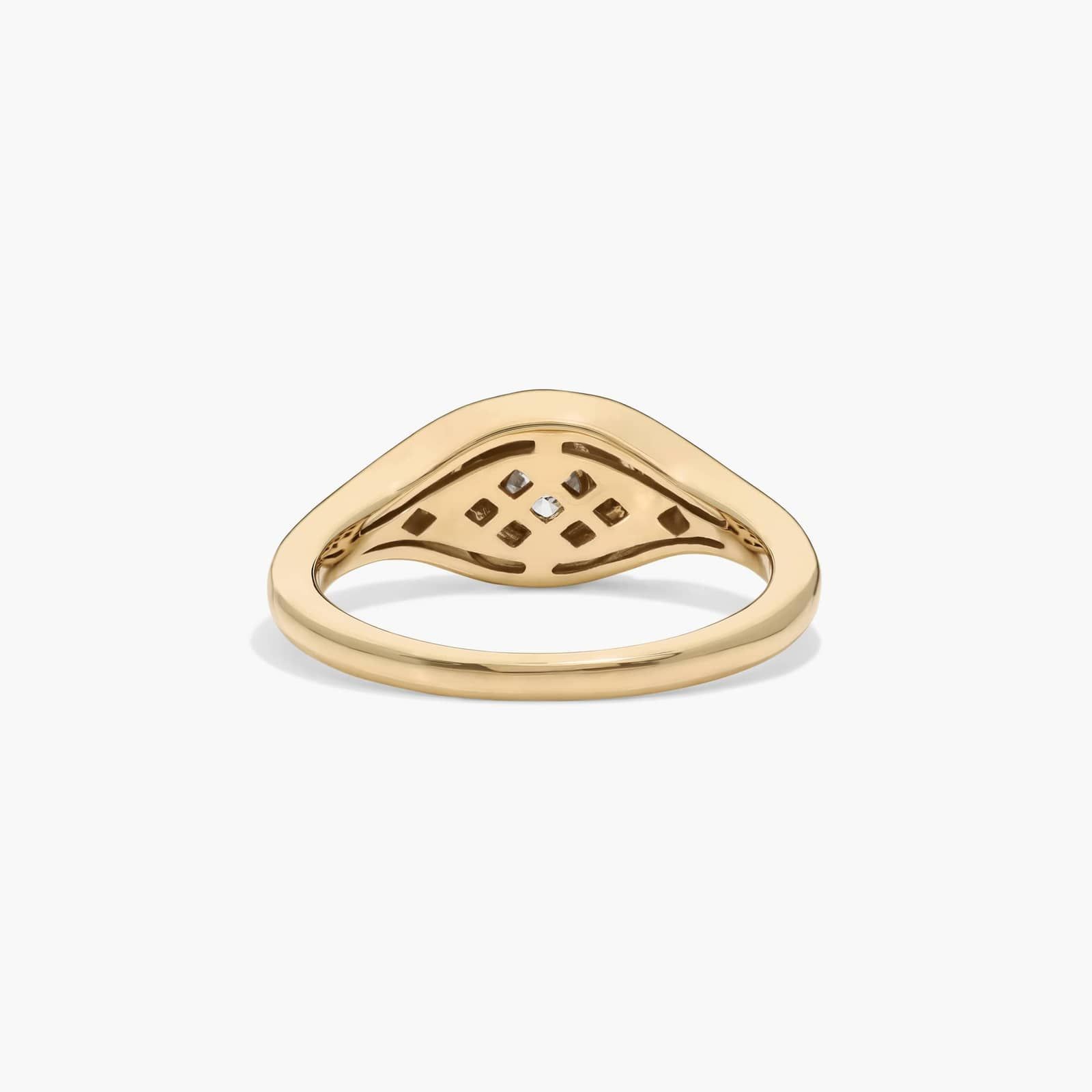 Signet Ring With 0.20 CTW Round Lab-Grown Diamonds In 14K Yellow Gold