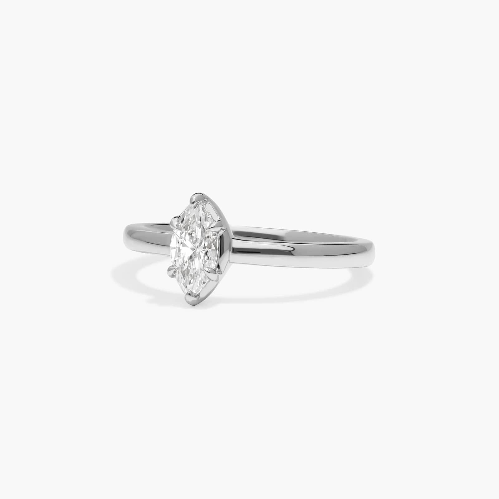 Solitaire Ring With 0.30 CTW Marquise Cut Lab-Grown Diamond In 14K White Gold