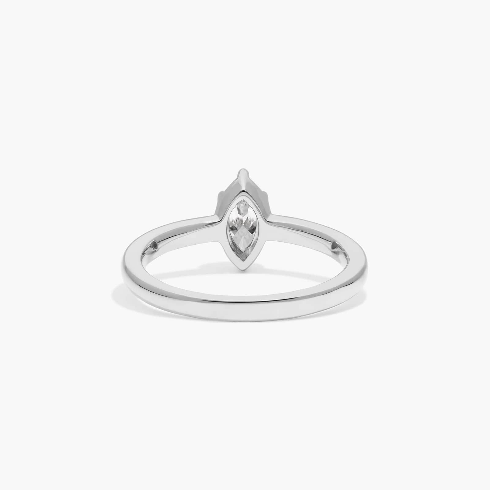 Solitaire Ring With 0.30 CTW Marquise Cut Lab-Grown Diamond In 14K White Gold