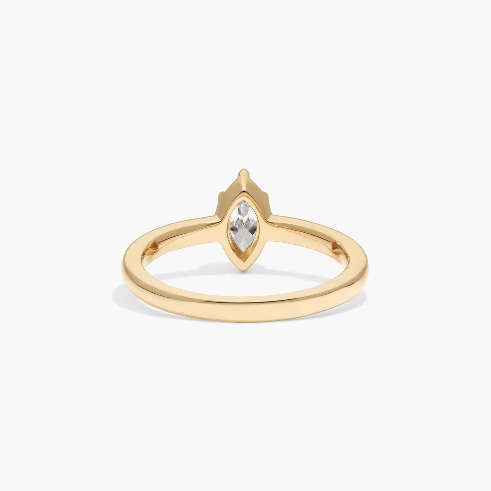 Solitaire Ring With 0.30 CTW Marquise Cut Lab-Grown Diamond In 14K Yellow Gold