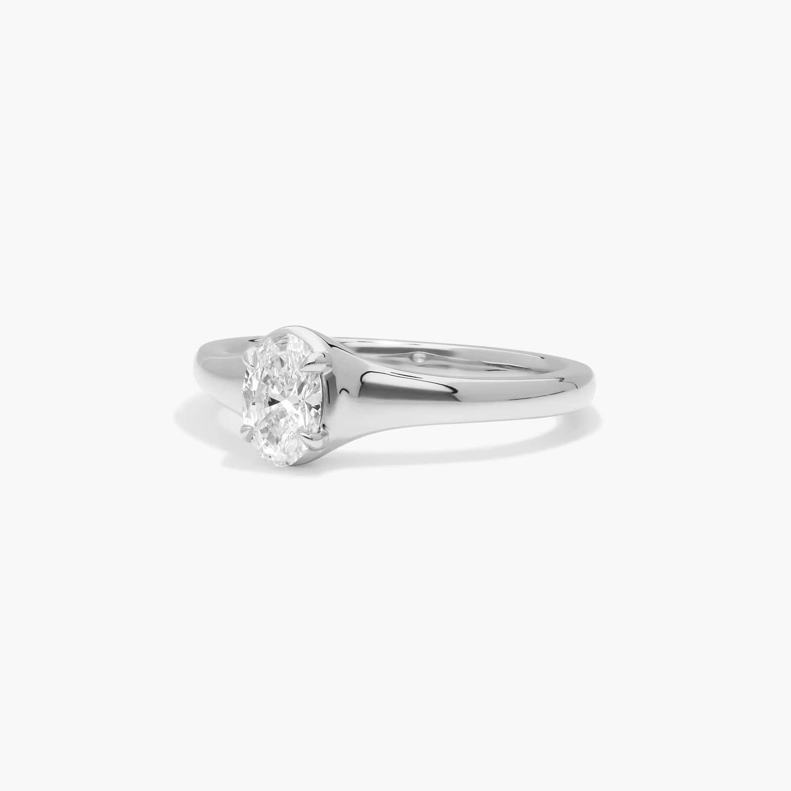 Solitaire Ring With 0.30 CTW Oval Cut Lab-Grown Diamond In 14K White Gold