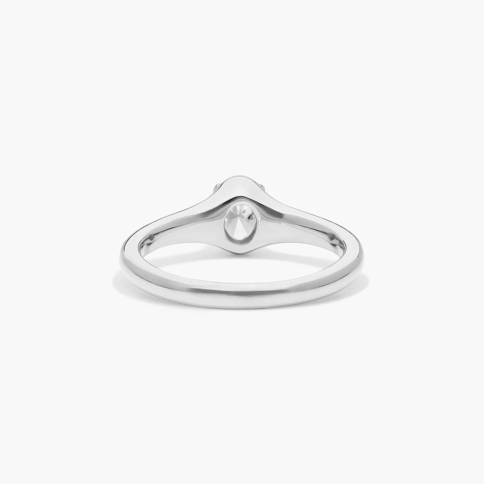 Solitaire Ring With 0.30 CTW Oval Cut Lab-Grown Diamond In 14K White Gold