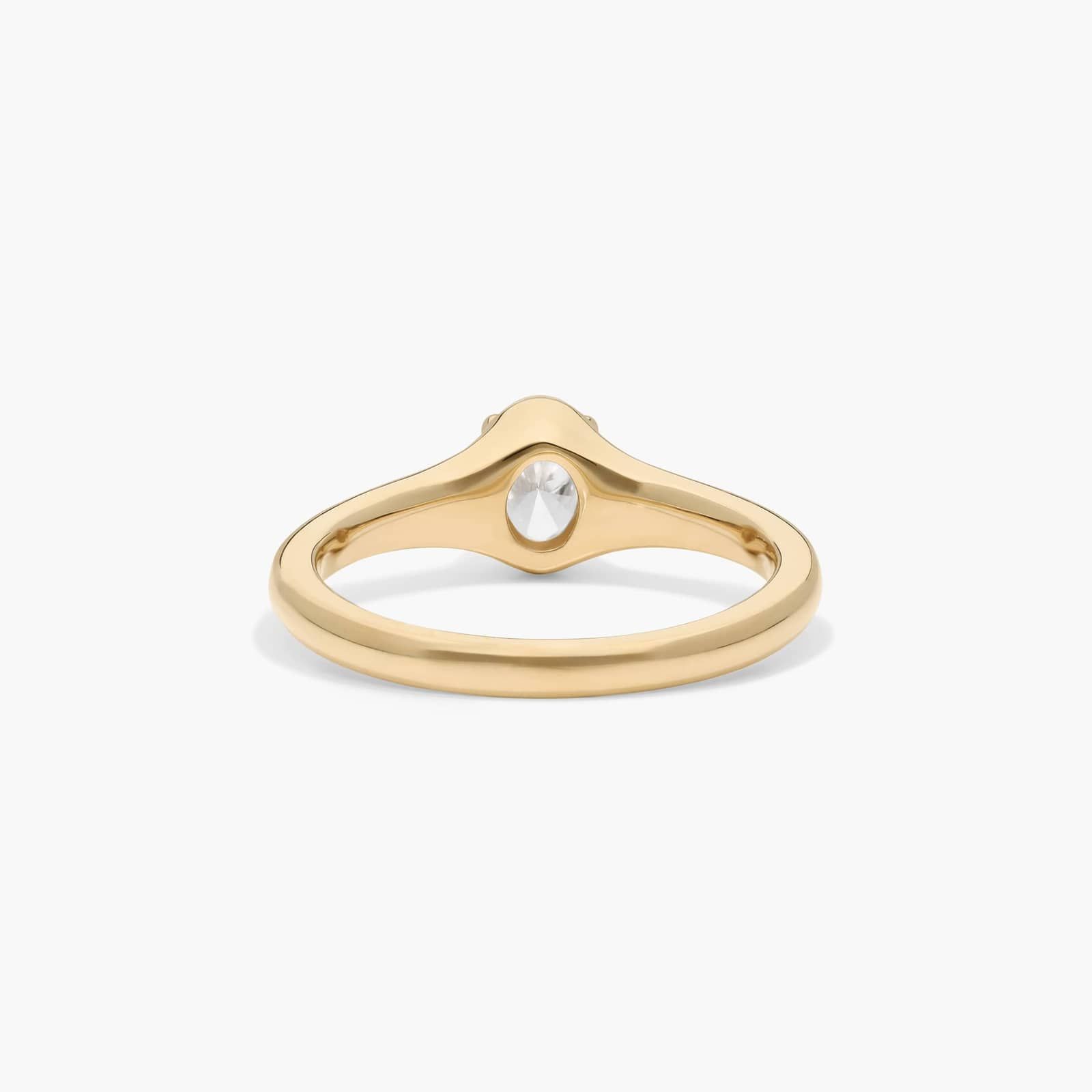 Solitaire Ring With 0.30 CTW Oval Cut Lab-Grown Diamond In 14K Yellow Gold