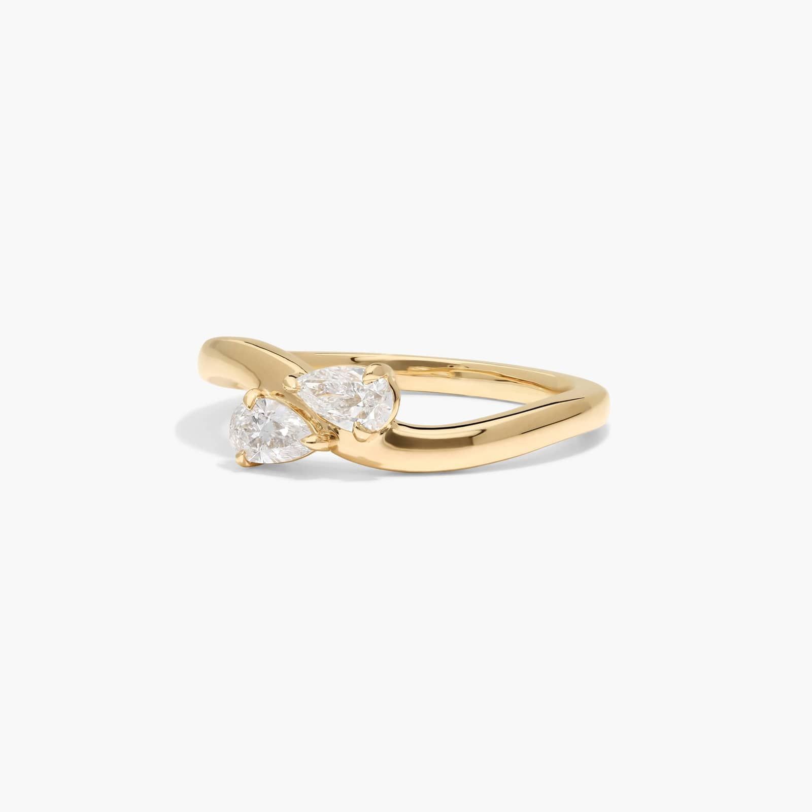 Two Stone Ring With 0.30 CTW Pear Cut Lab-Grown Diamonds In 14K Yellow Gold