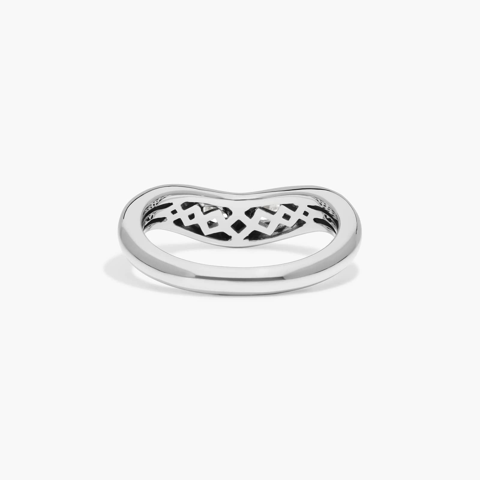 Curved Dome Two Stone Ring With 0.20 CTW Marquise Cut Lab-Grown Diamonds In 14K White Gold